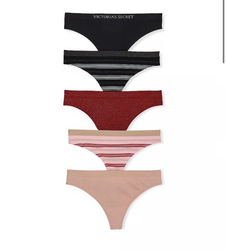VICTORIA’S SECRET 5 PACK 💕 SEAMLESS Thong LARGE ($4 A Pair) Great Deal