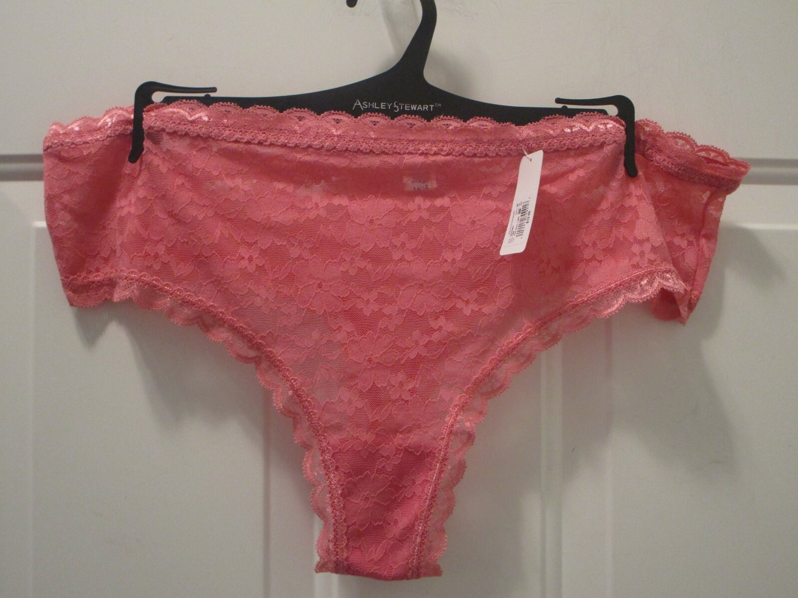 ASHLEY STEWART FLORAL LACE PINK NECTAR THONG PANTIES NEW