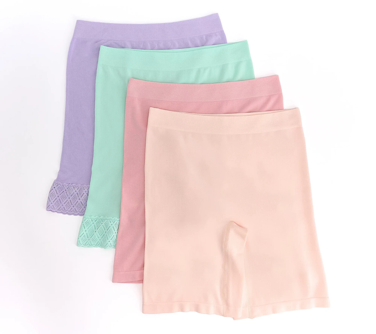 Breezies~Set of 4~Comfort Breeze Long Leg Panty Briefs~Large~Pastel~A630841