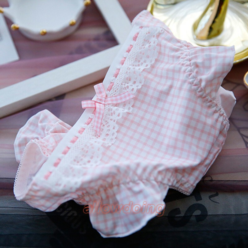 Lolita Bow Pink Lattice Panties Kawaii Ruffle Briefs Waisted Panties Underwear
