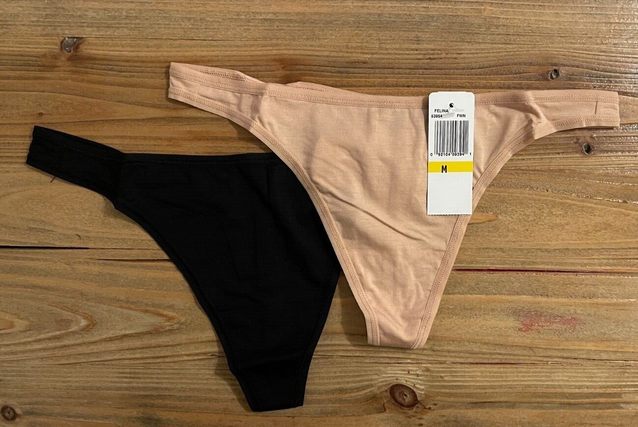 2-Pack Felina Sublime Low Rise Thong, 53954, NWT