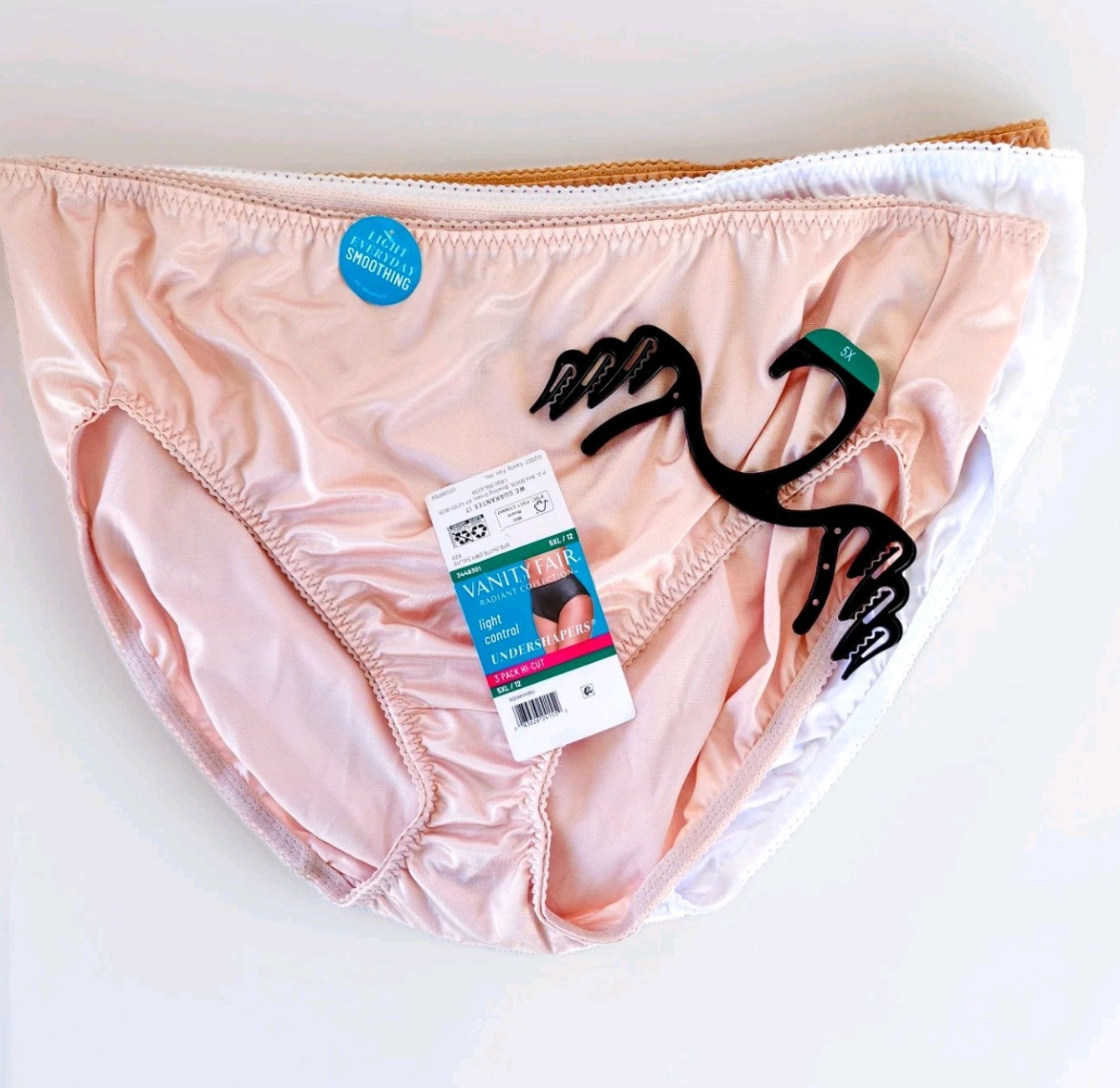 Vanity Fair Shaper Panties 5XL/12 Radiant Collection Light Control 3 Pack Hi-Cut