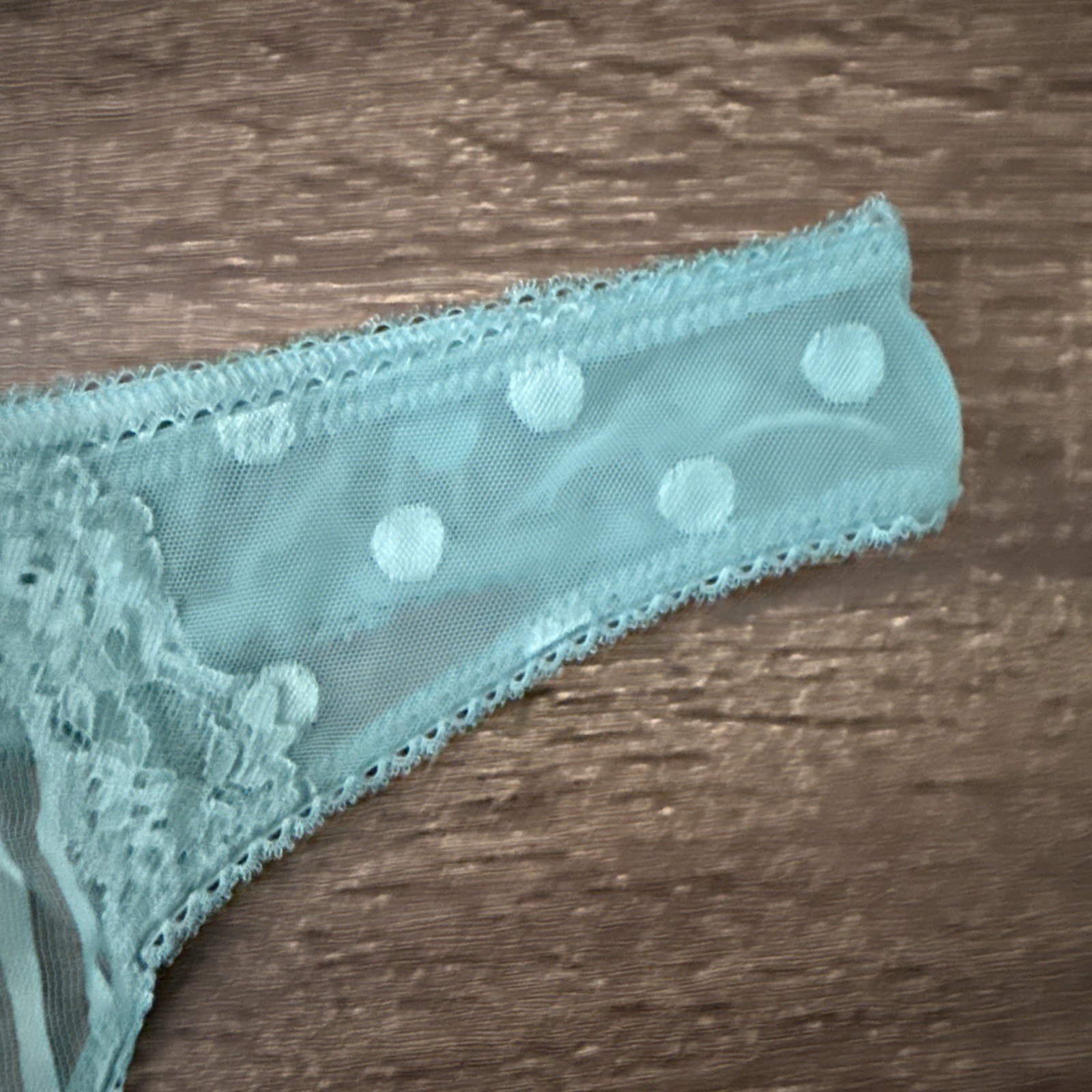 Victoria’s Secret Medium, Teal Blue, Sheer Mesh Thong Panties
