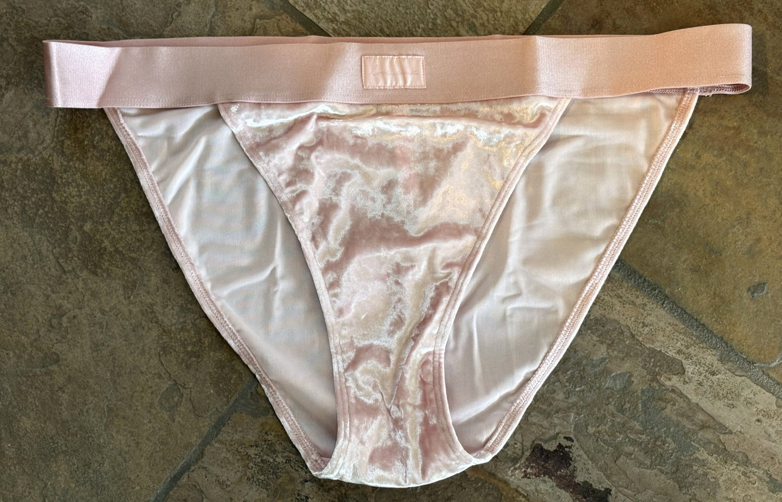 PINK VICTORIA’S SECRET XXL PINK Velvet RIO Satin Hi Cut Panties NWT