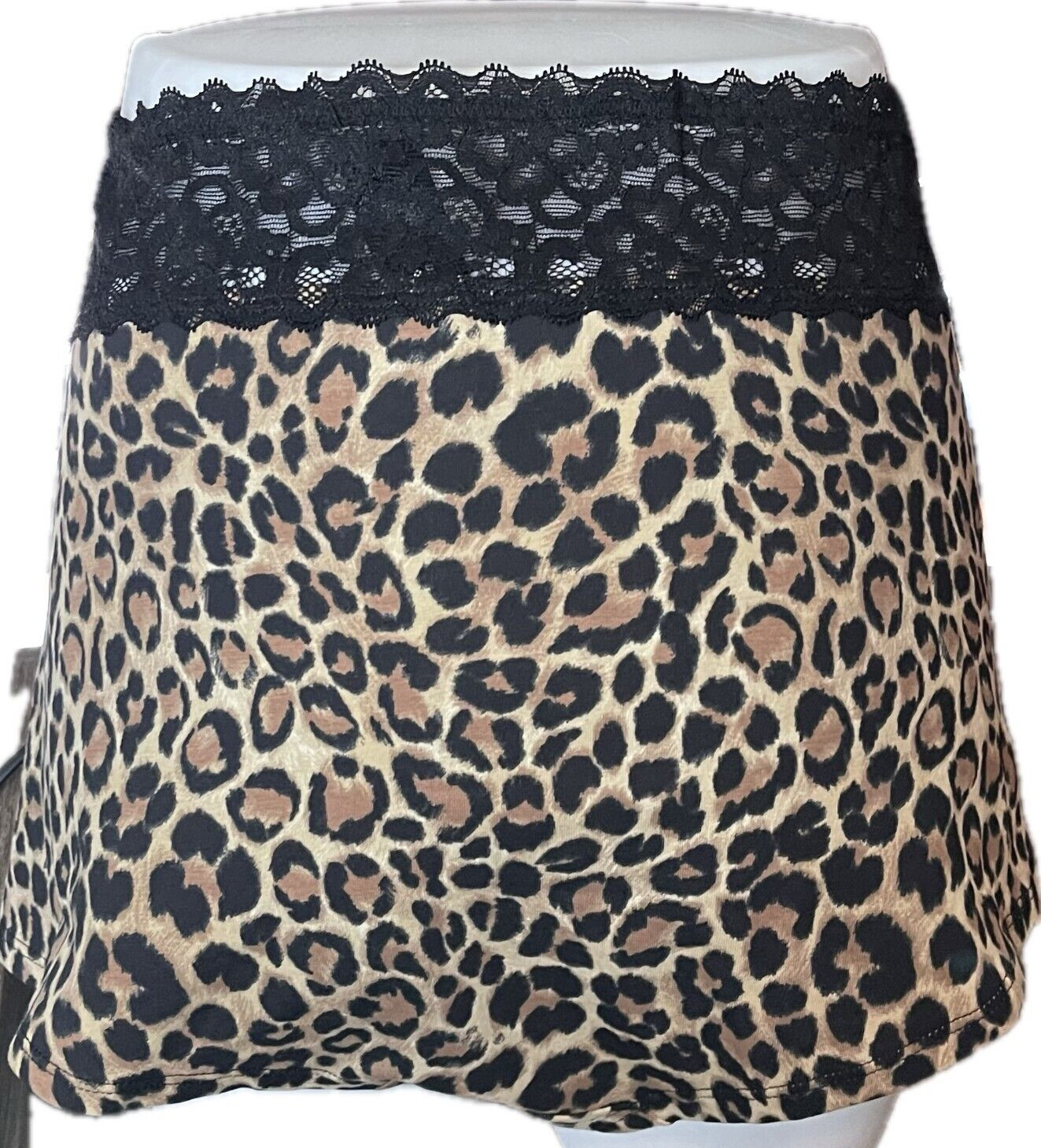 Torrid +5 Brown Animal Print Wide Black Lace Waistband Cotton Boyshort Panties