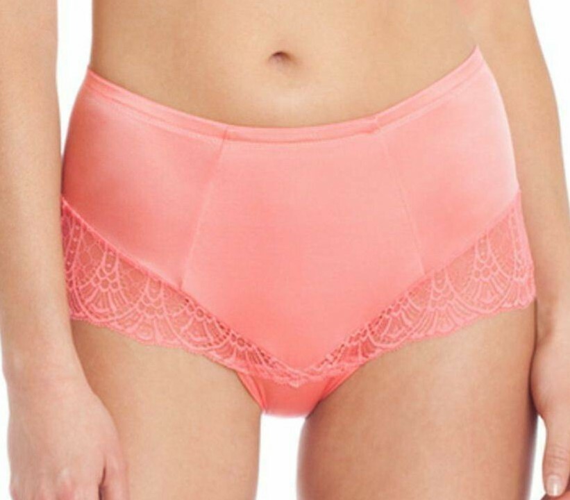 VTG style Panties Satin NYLON soft exotic Brief Peach XXS-XL French LACE – $32