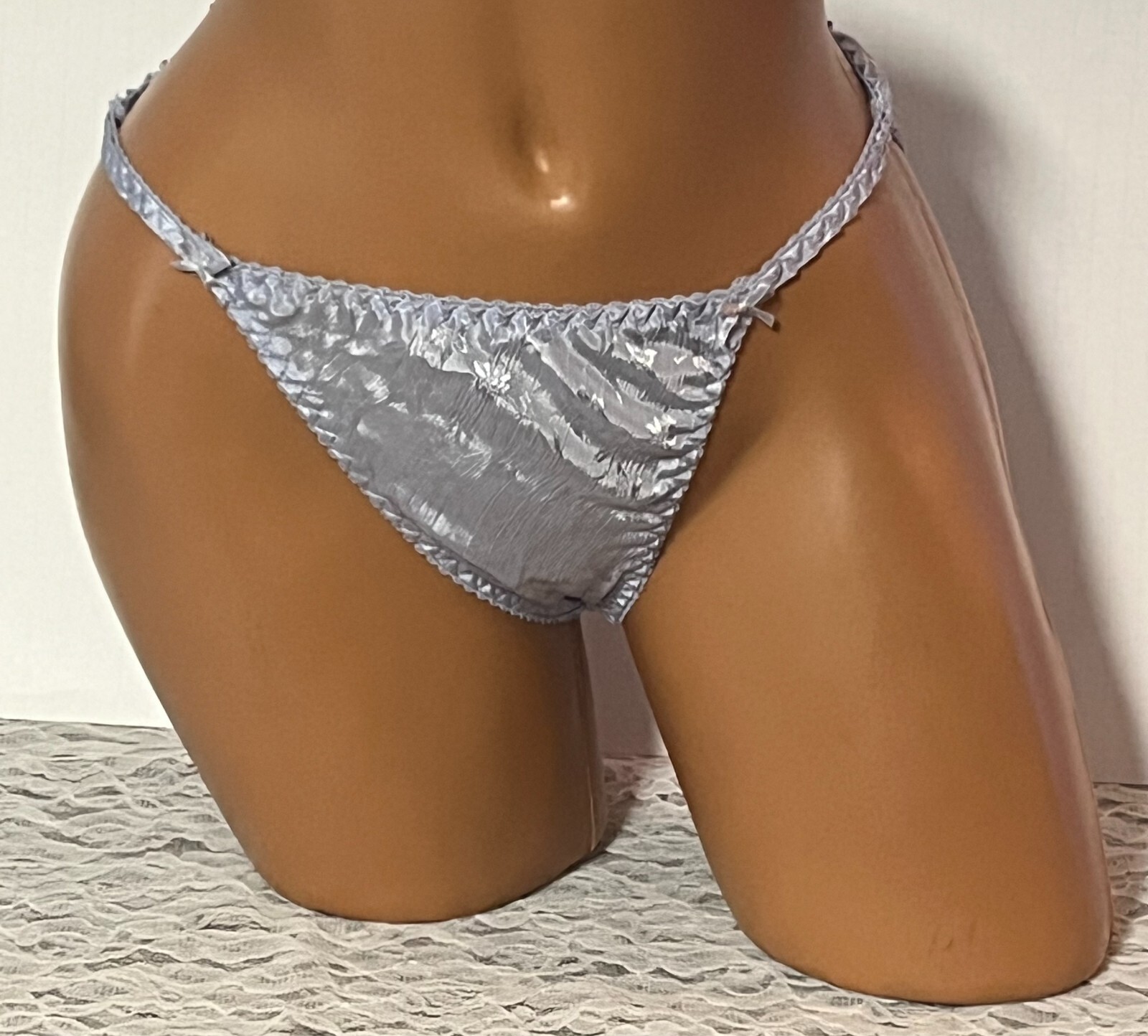 Vintage Satin String Bikini Shiny Purple NWT Size Medium 6