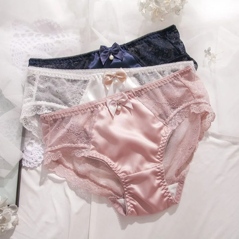 Lace Satin Panties Women’s Mid Rise Soft Breathable Stretch Everyday Comfort Fit