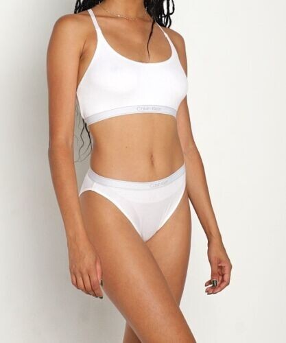 *** Calvin Klein (LARGE) Pure Ribbed Cheeky Bikini QF6443-110 BRAZILIAN HIGH LEG
