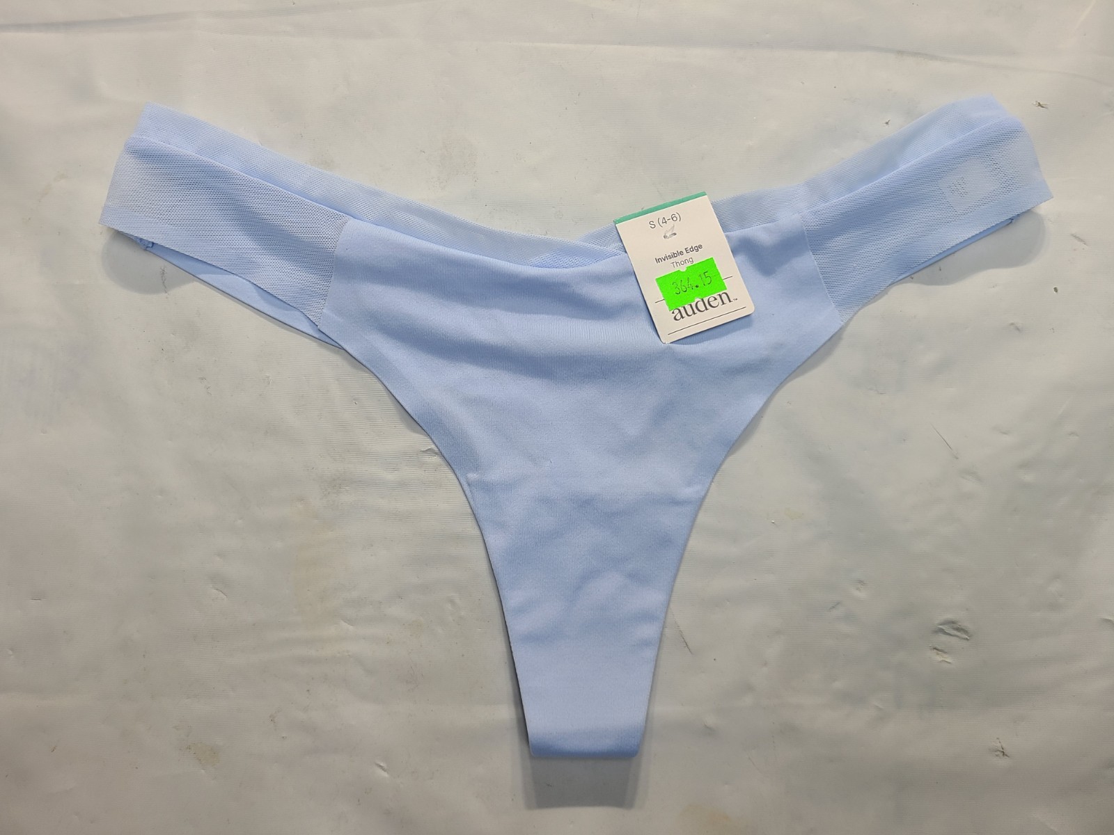 Women’s Micro-Mesh Thong Underwear Auden Light Blue Nylon Spandex Blend Size S