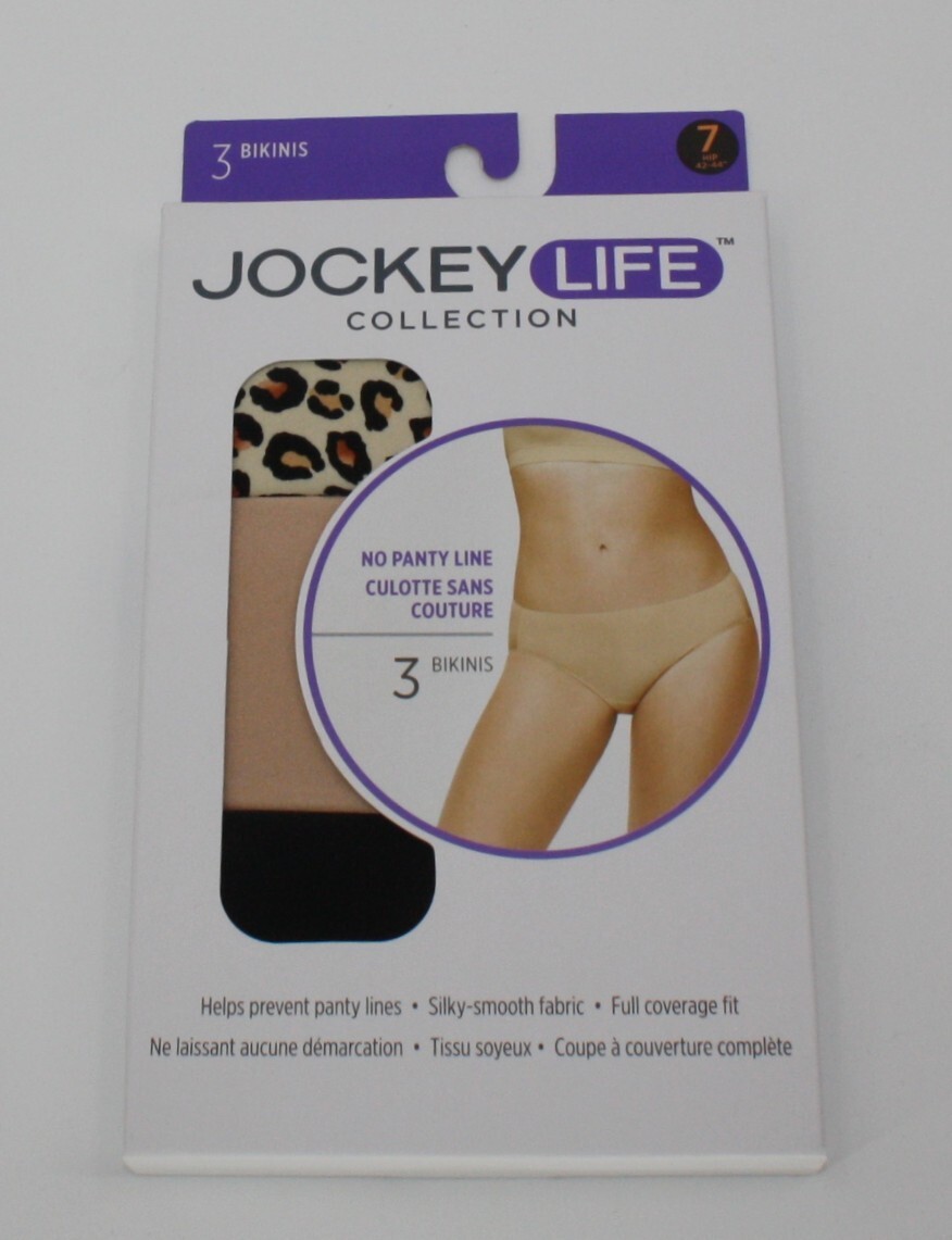 nib set of 3 JOCKEY LIFE BIKINI no panty line LEOPARD print BLACK BEIGE 20608 7