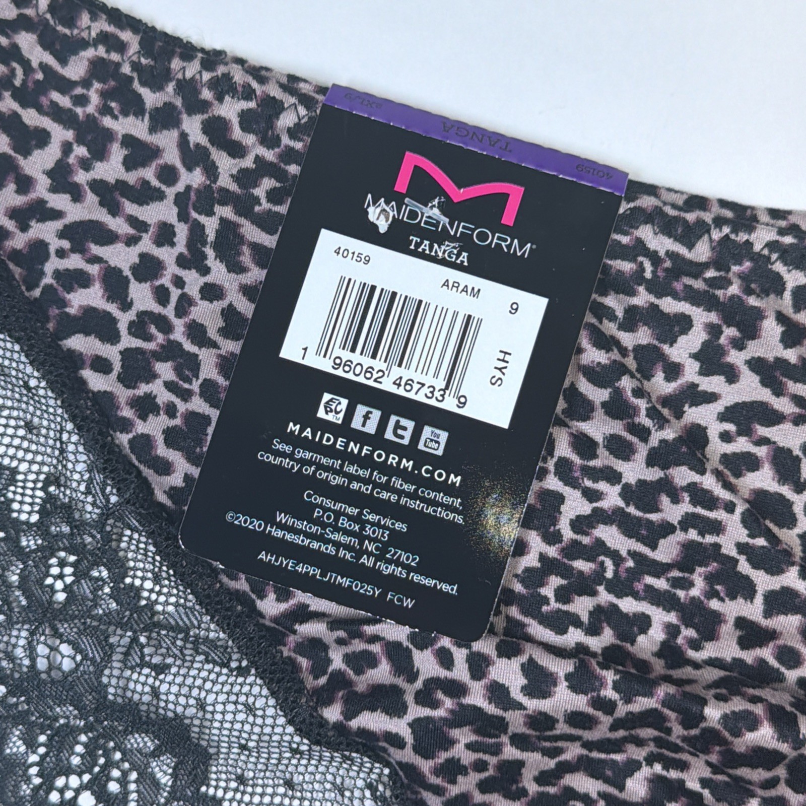 Maidenform Invisible Comfort Devotion Tanga Panties 40159 2 Pk 2XL/9 Animal NEW