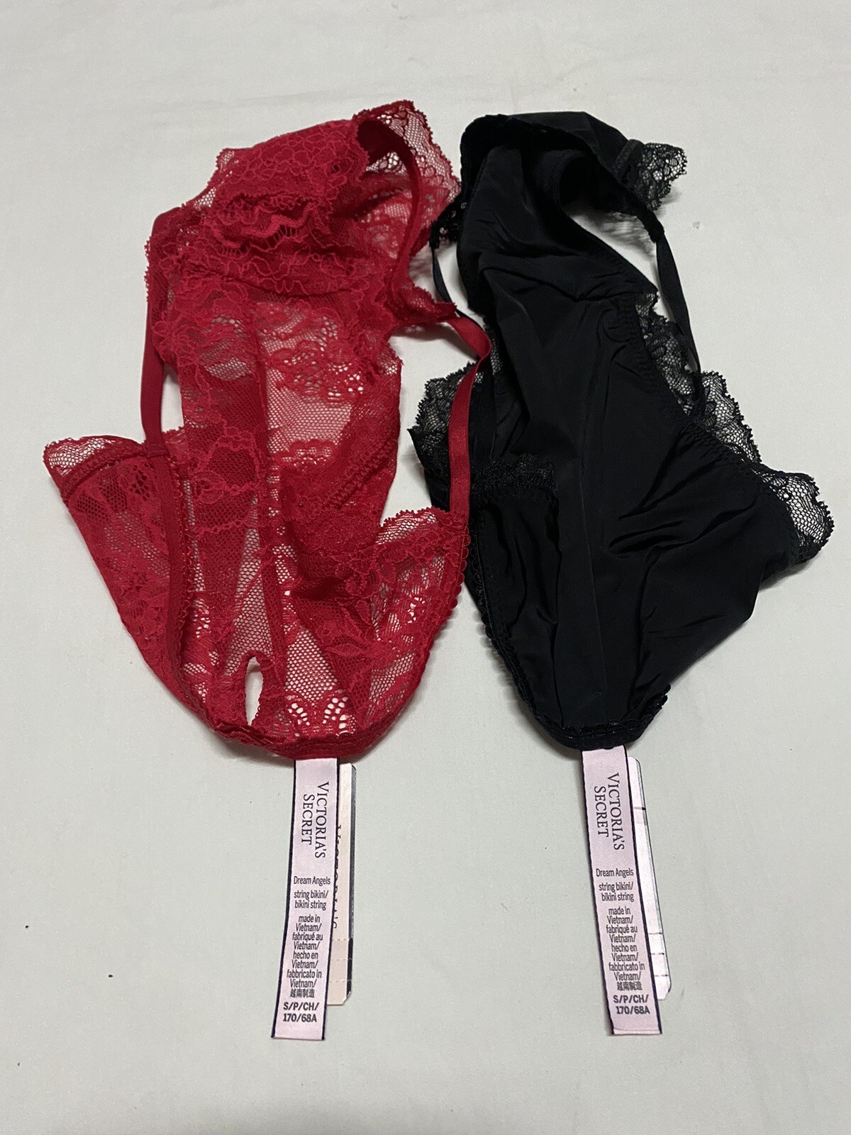 Lot of 2 Victoria’s Secret Sexy Bikini Size Small Black And Red New With Tags.