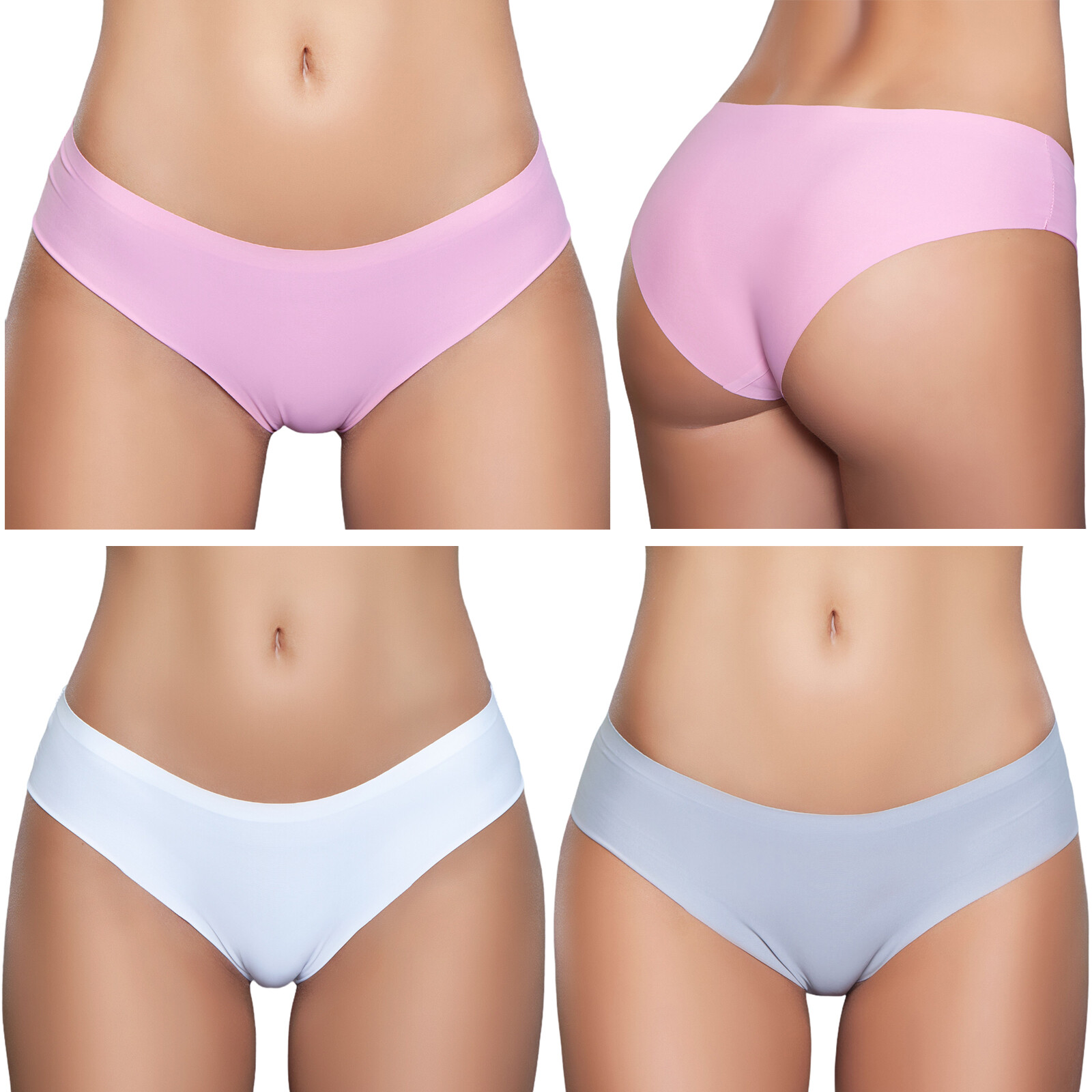 Seamless Bikini Panty Cotton Lined Crotch Stretch Soft Underwear Panties 2048
