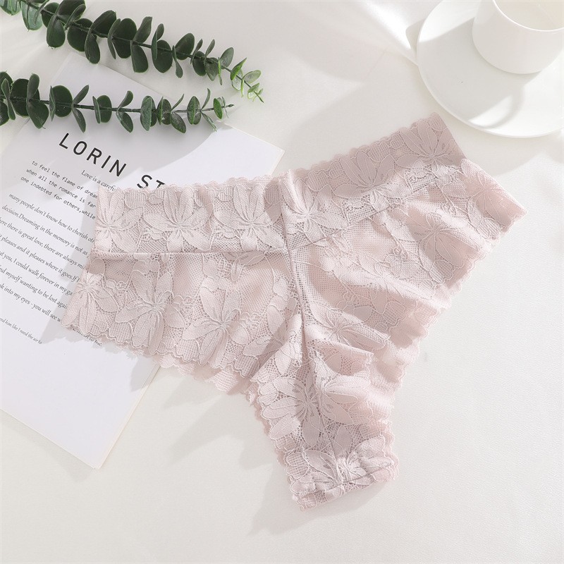 3 Pack Lot Sexy Womens See Through Lace Panties Thongs Briefs High Cut Underwear