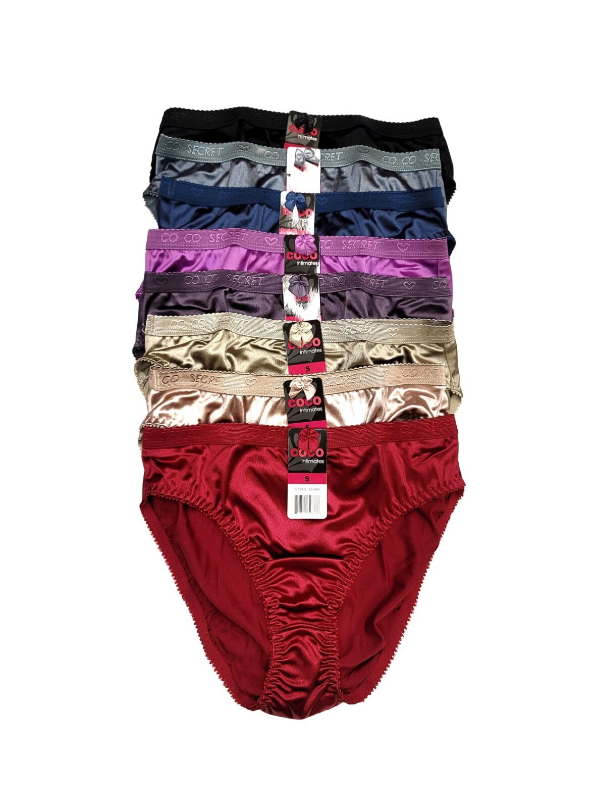 Women Coco High Cut Full Coverage Satin Shiny Bikini Panties Underwear
