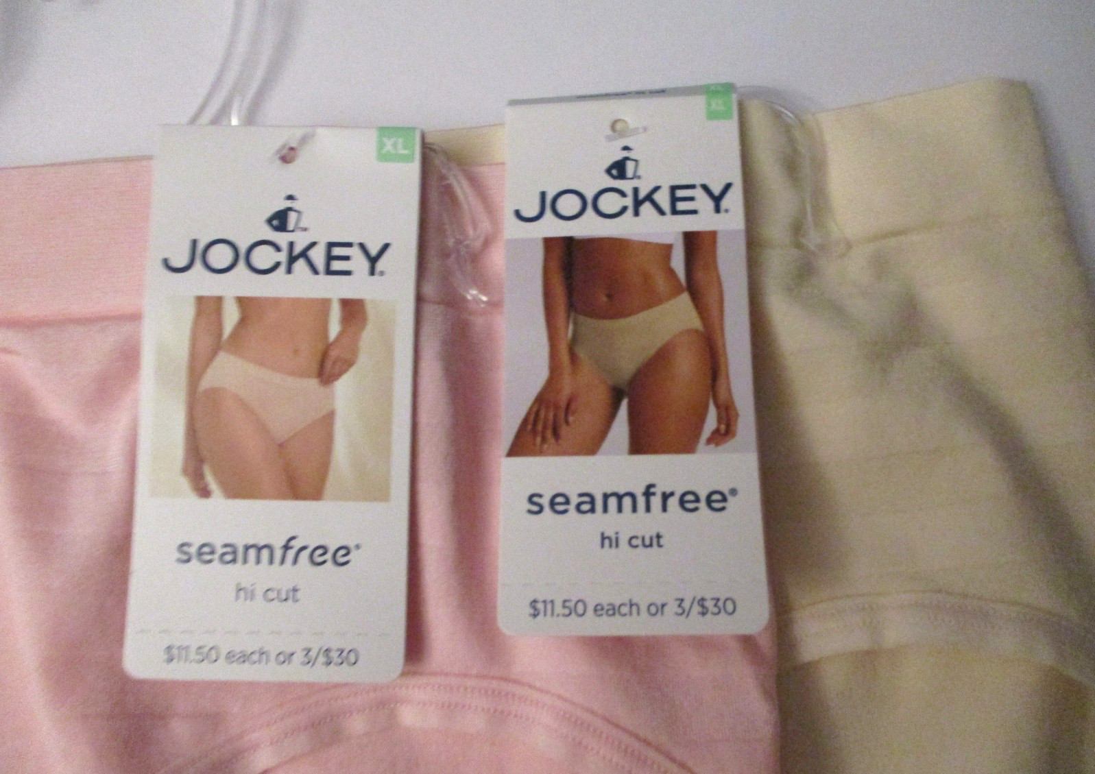 Jockey Womens seamfree hi-cut panties 2 pair size XL/8
