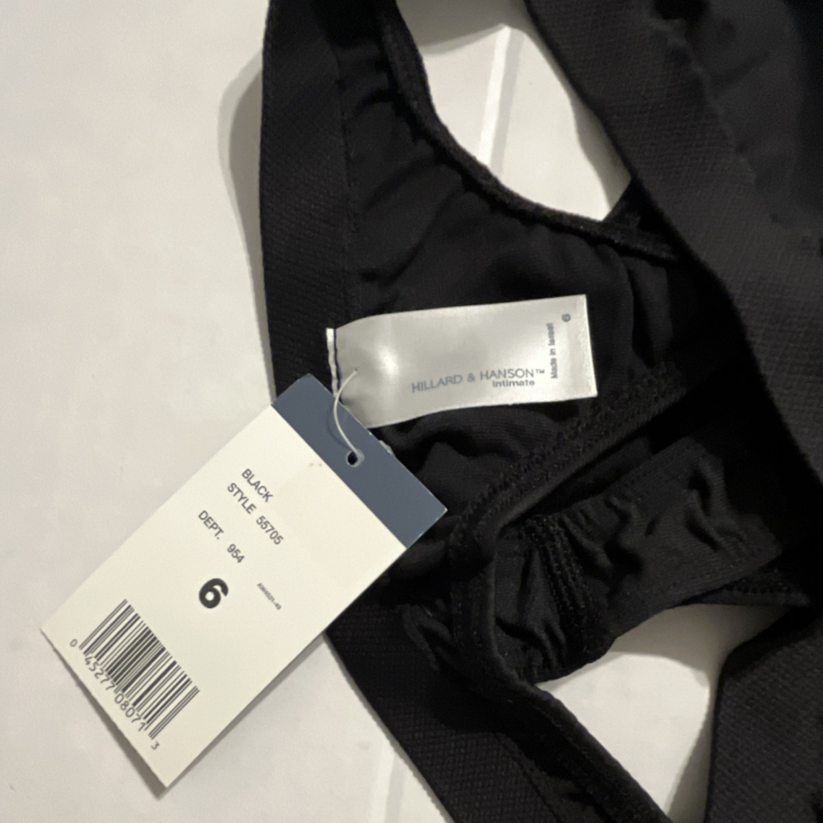 M / 6 – Hillard & Hanson Thong Panties Women Black Solid Style 58705