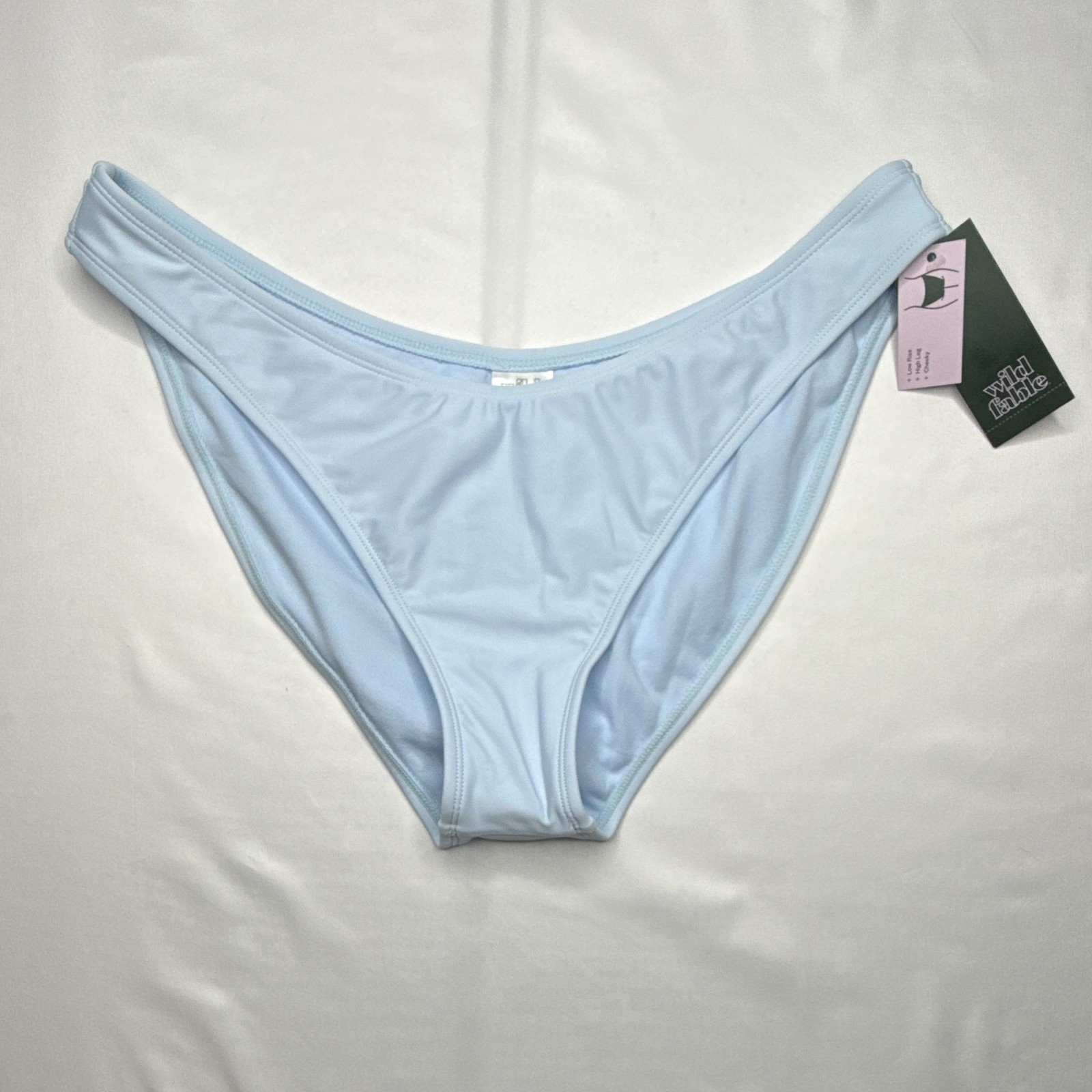 Wild Fable Women’s Blue Solid Cheeky Panties L (12-14) Low Rise High Leg