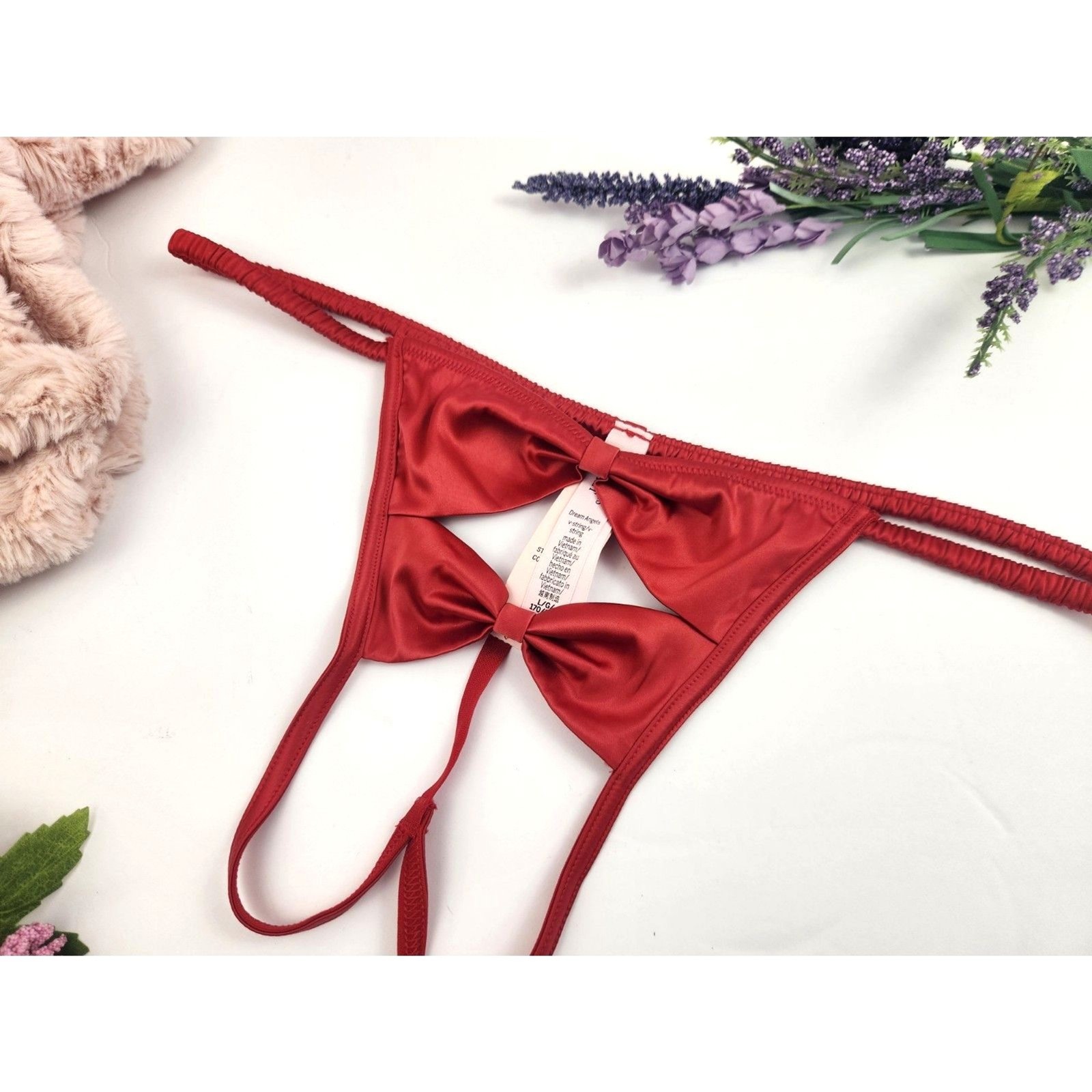 LARGE {Victoria’s Secret} Red {Bows} Crotchless Panty