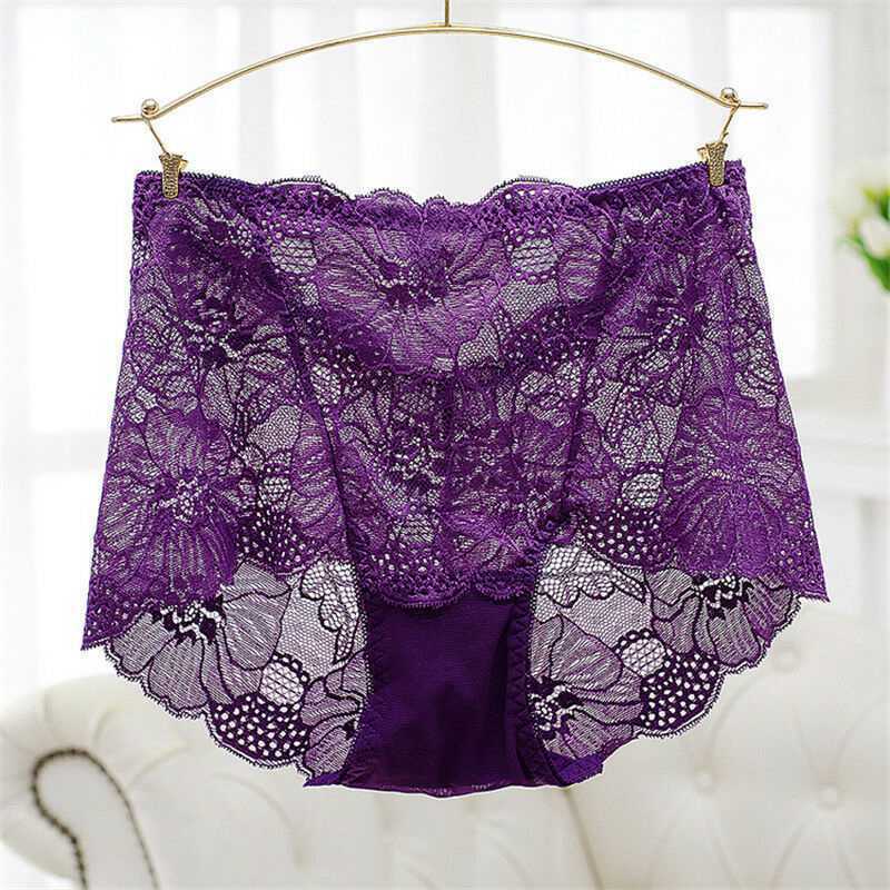 Ladies High Waist Lace French Knicker Boxer Briefs Lingerie Sexy