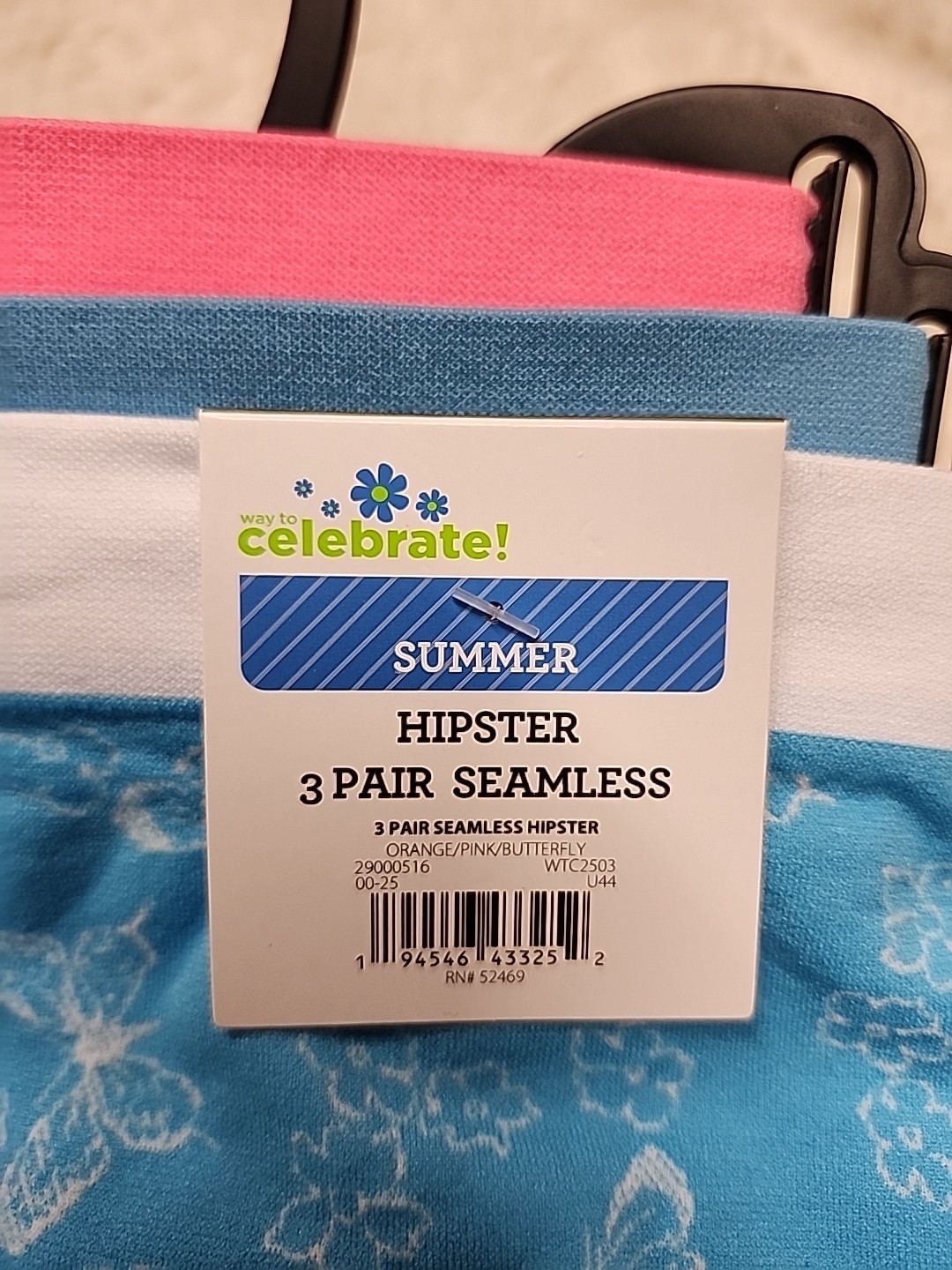 NWT Way To Celebrate 3-Pack Seamless Hipster Panties Size XL Multicolor