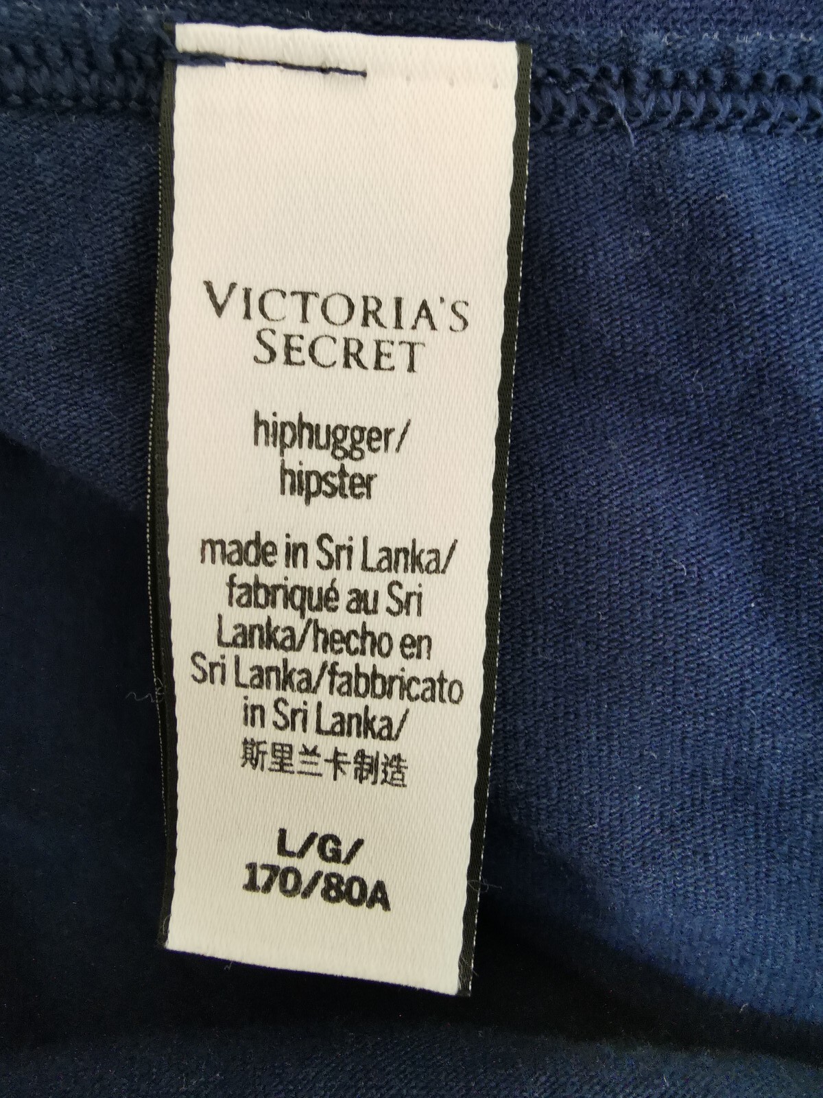 Victoria’s Secret Knickers X3 Black Navy Purple Branded Elasticated Band. UK L