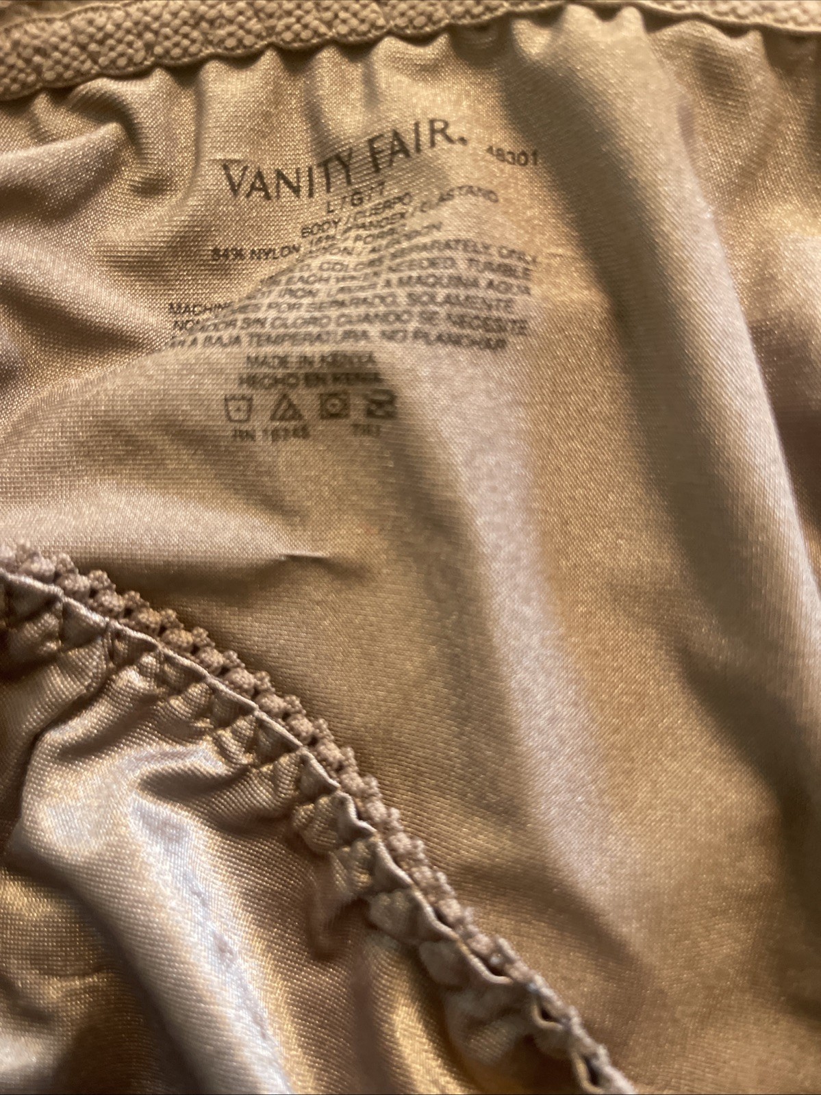 NWT Vanity Fair Satin Shaping Brief Panty Taupe Large Sissy Fetish Shiny Granny