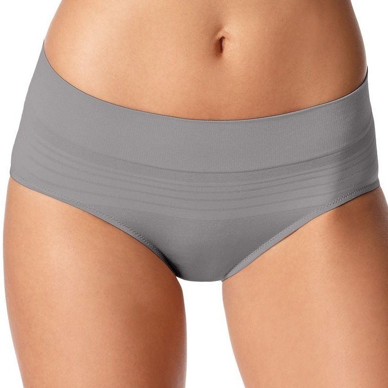 Warners Women Hipster Panties Gray Large Dig-Free Seamless Comfort Underwear NWT
