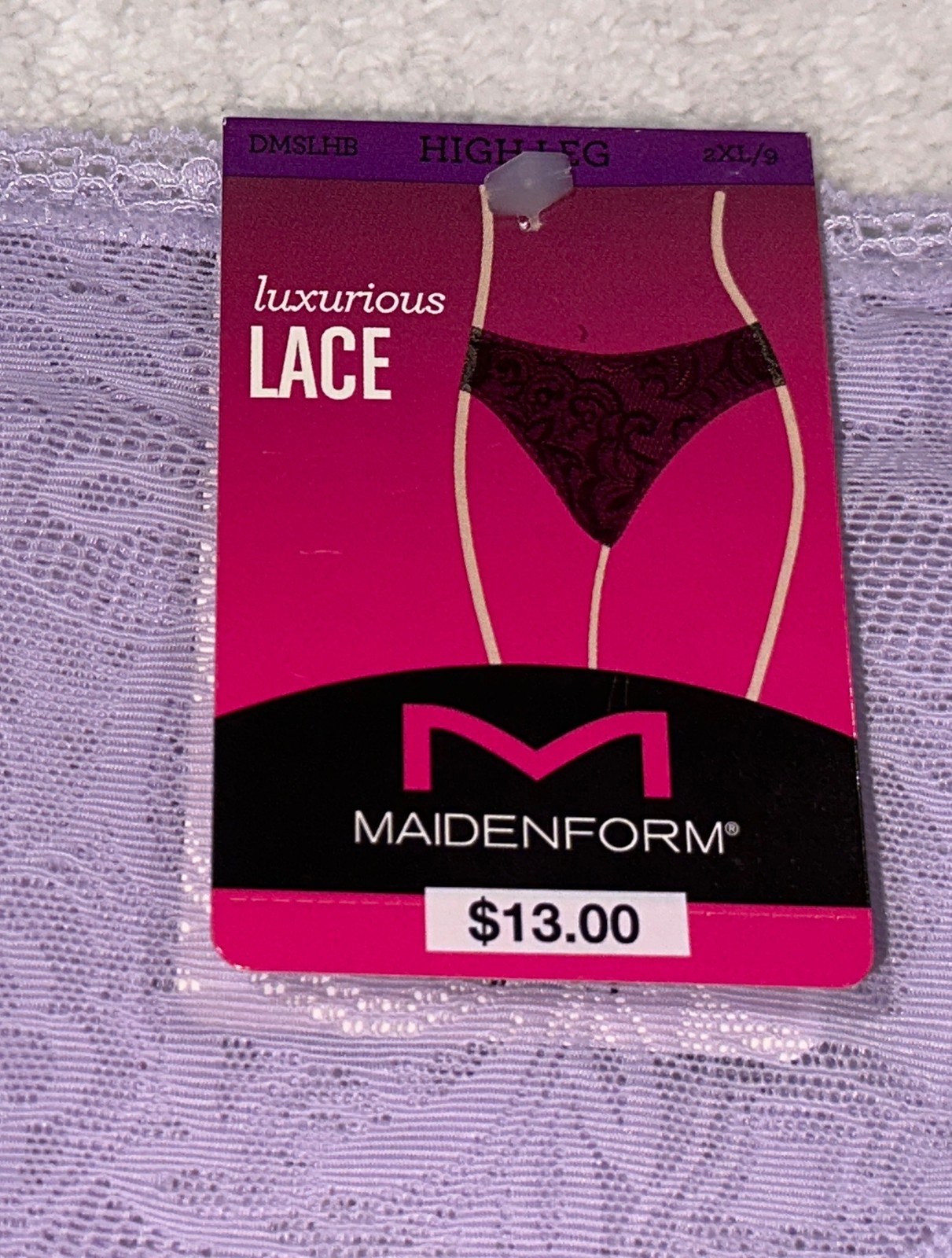MAIDENFORM High Leg Luxurious Stretch Lace Lilac Brief Panty Womens S M L XL 2XL