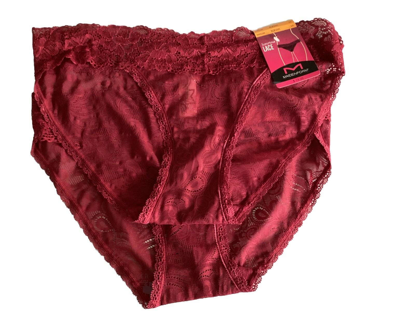2pair Maidenform Luxurious Allover Lace Red Bikini Panty Small 5 Underwear NWT