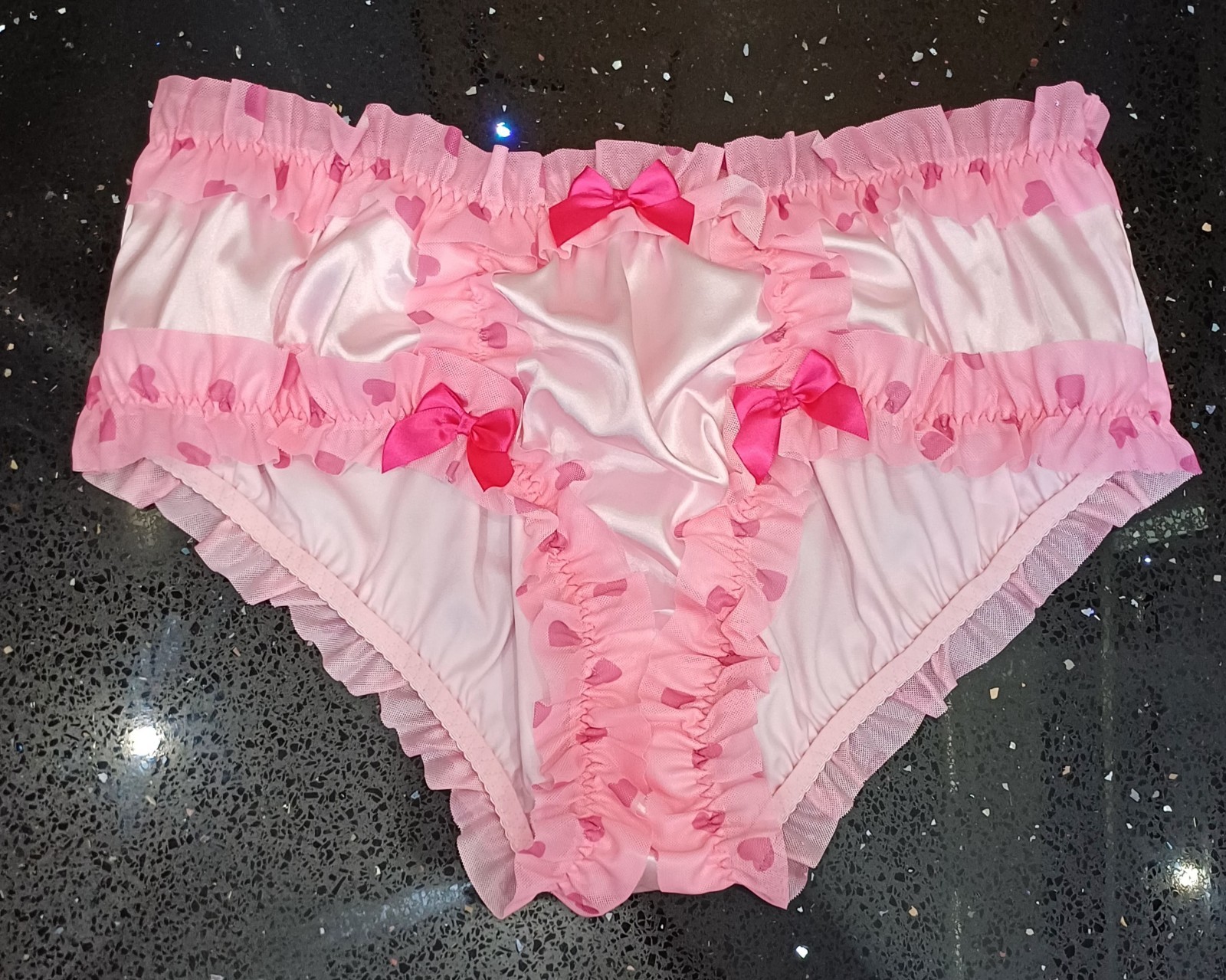 Vintage Style Sissy Silk Satin French Frilly Knickers CD TV Panties 3XL UK 22