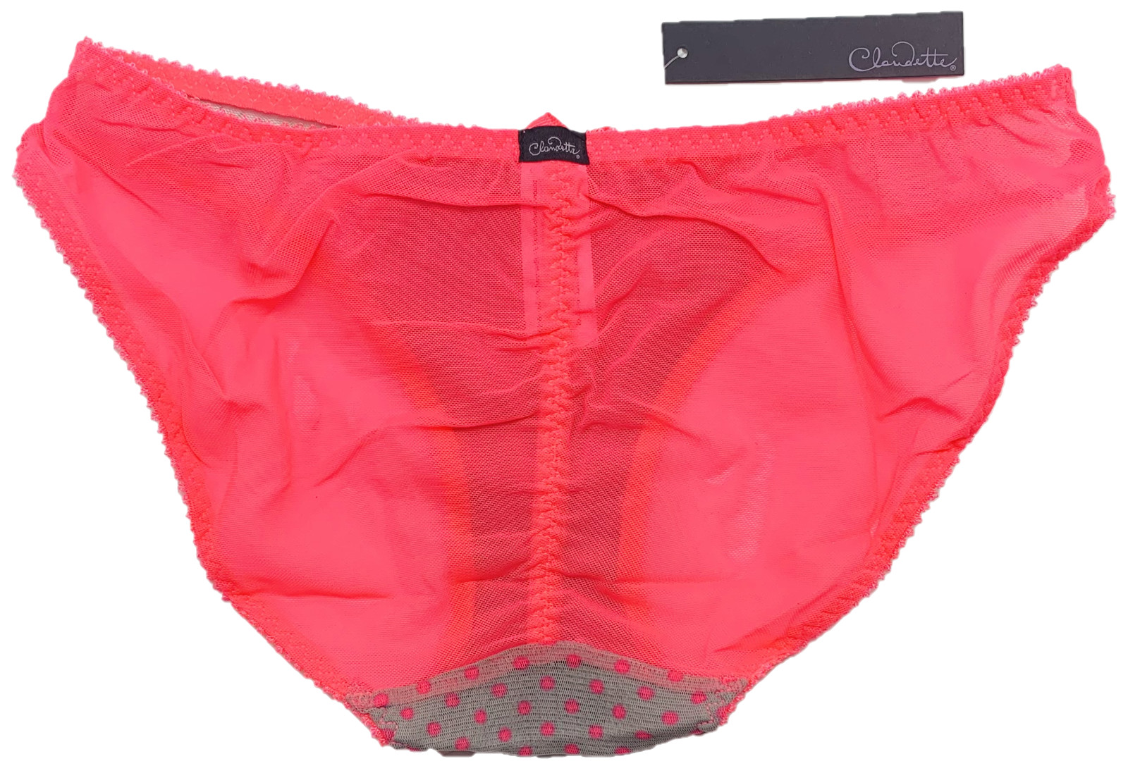Claudette Dessous Women’s Intimate Bikini Underwear Panty Hot Coral Polka Dot XS