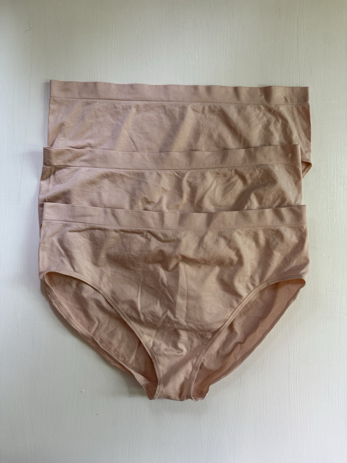 Nordstrom Rack Women’s Everyday Seamless Full Briefs – PACK OF 3 Sz LARGE Beige