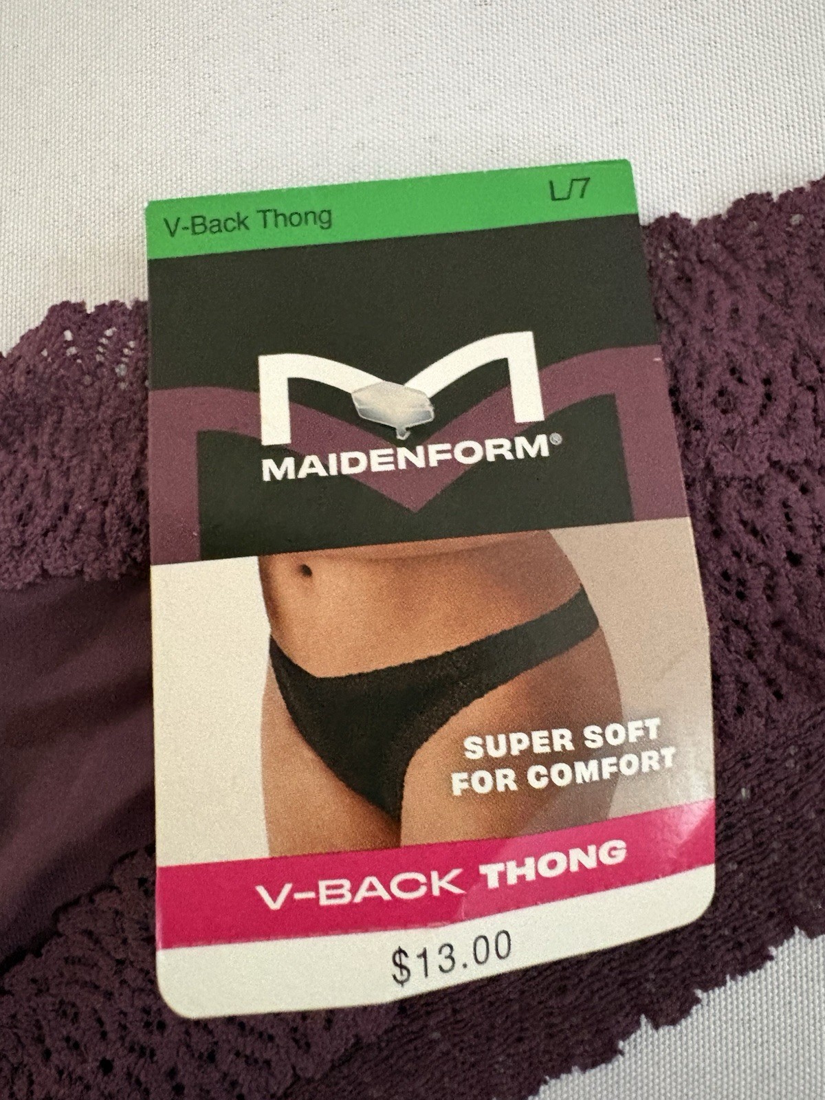 NEW Maidenform DMMVBT V Back Thong 2 Pair Size Large 7 Women’s Thong Multicolor
