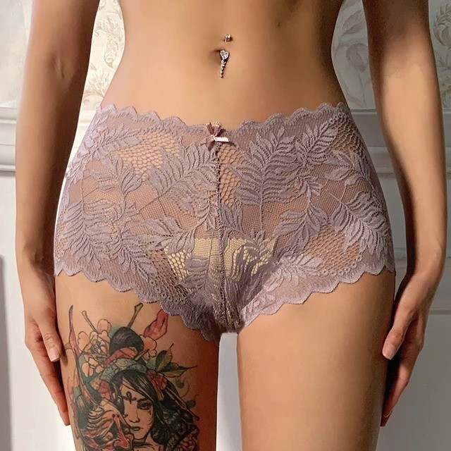 Paquete De 3 Pantis De Encaje Sexy Para Mujer Ropa Interior Tangas Bikinis Moda