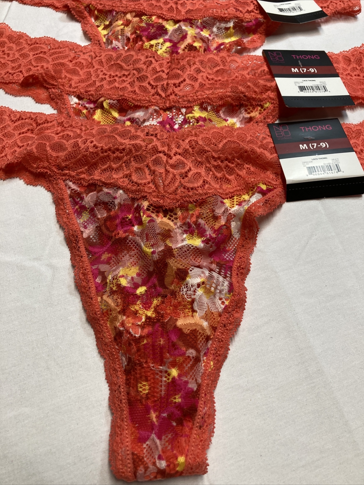 Women No Boundaries 5 Pack Stretch Thong Panties Size M (7-9) NWT