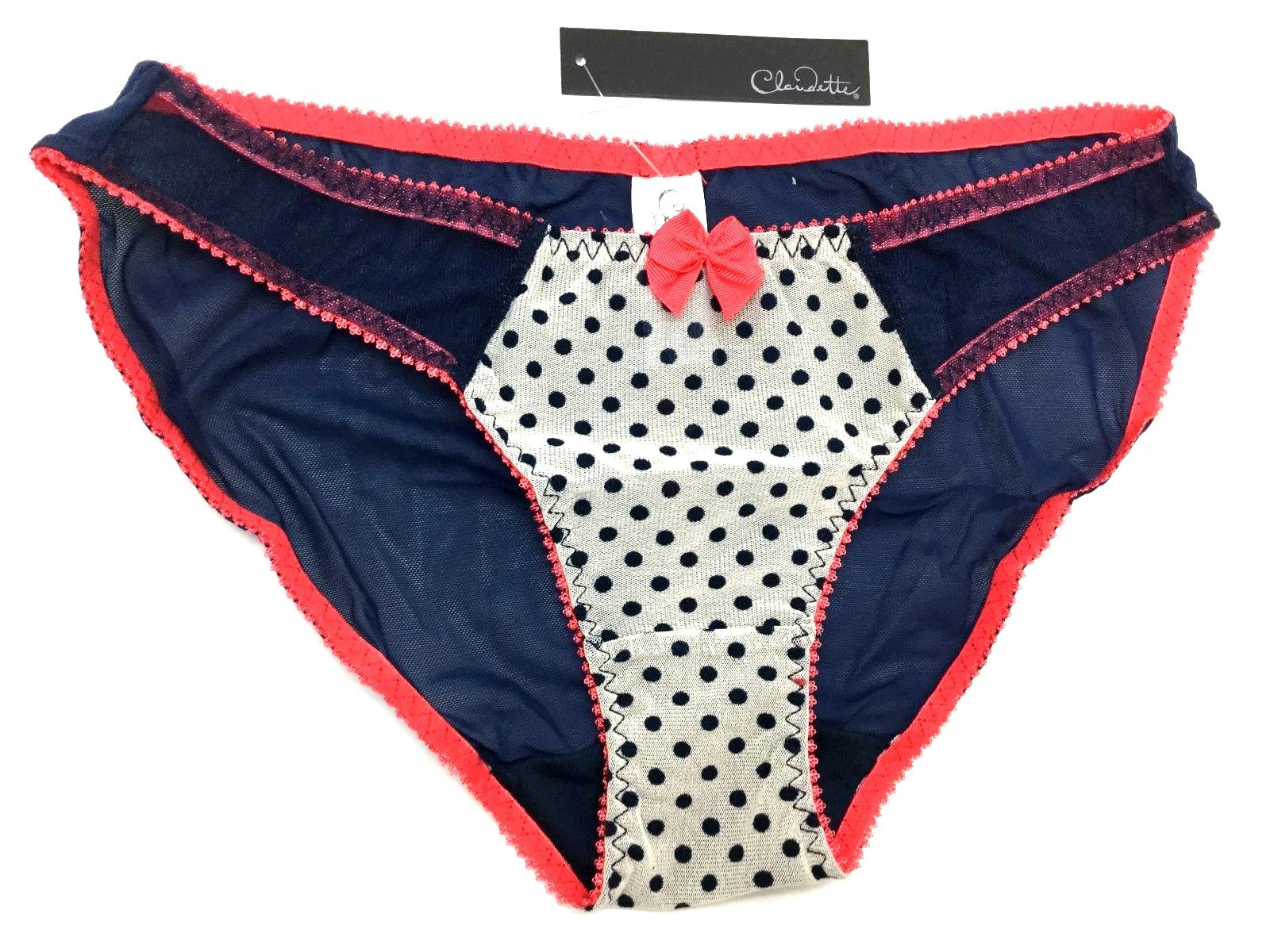 New Love Claudette Dessous Bikini Panty Brief Lingerie Panties Peacoat Polka Dot