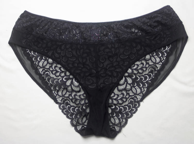 Sheer Black Panties with Lots of Lace by True – Size XL