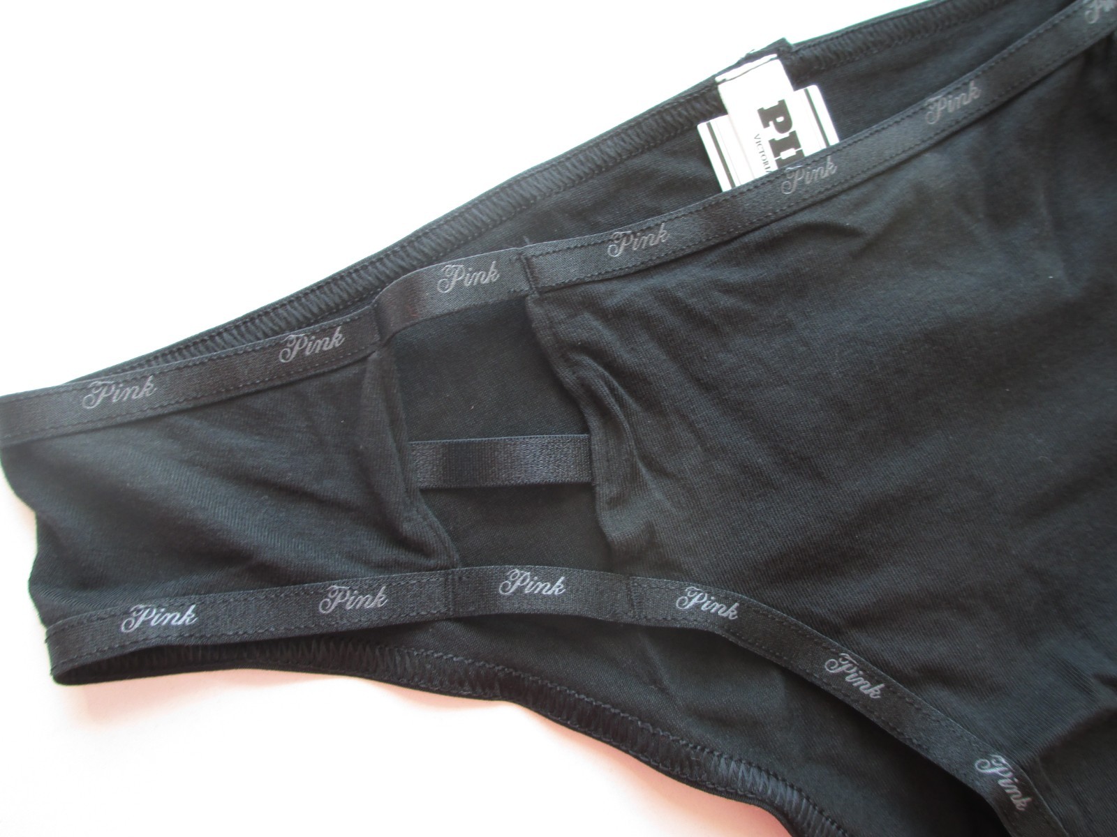 VICTORIA’S SECRET PINK Cotton High Leg Cheeky Panty S M Black NWT Strappy VS