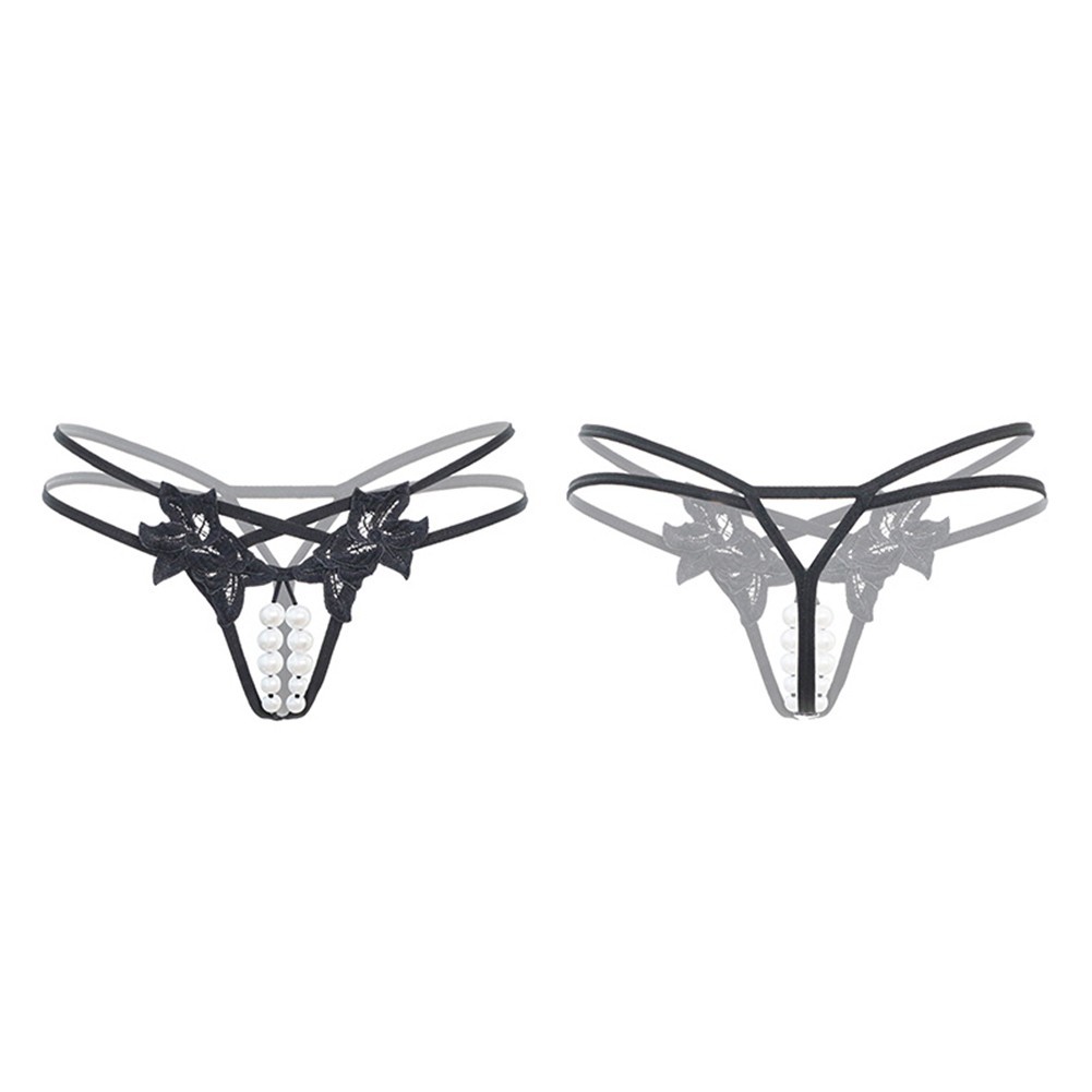 Sensual Womens for lingerie with TBack and Double Row of Pearls for Comfortable