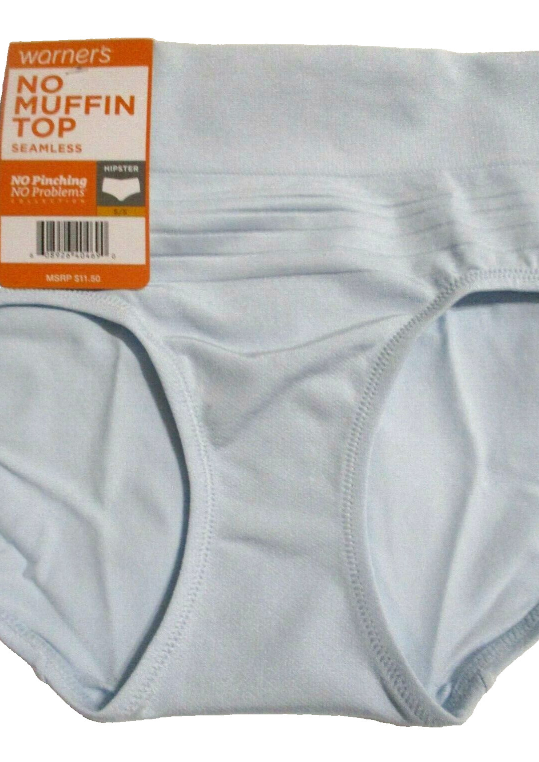 WARNERS SMALL 5 HIPSTER RU0501P NO PINCHING SEAMLESS LIGHT BLUE NYLON PANTIES