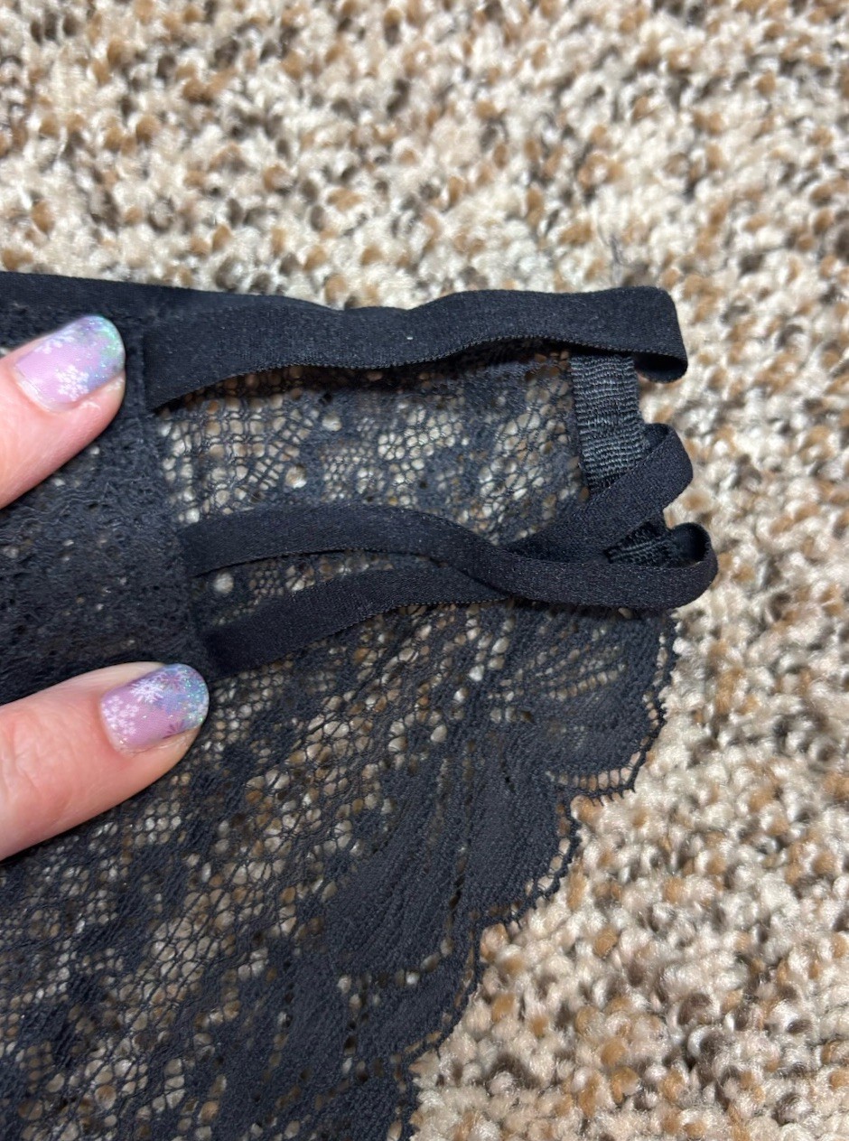 Auden Black Lace Bikini Panty. Size: Large (12-14).
