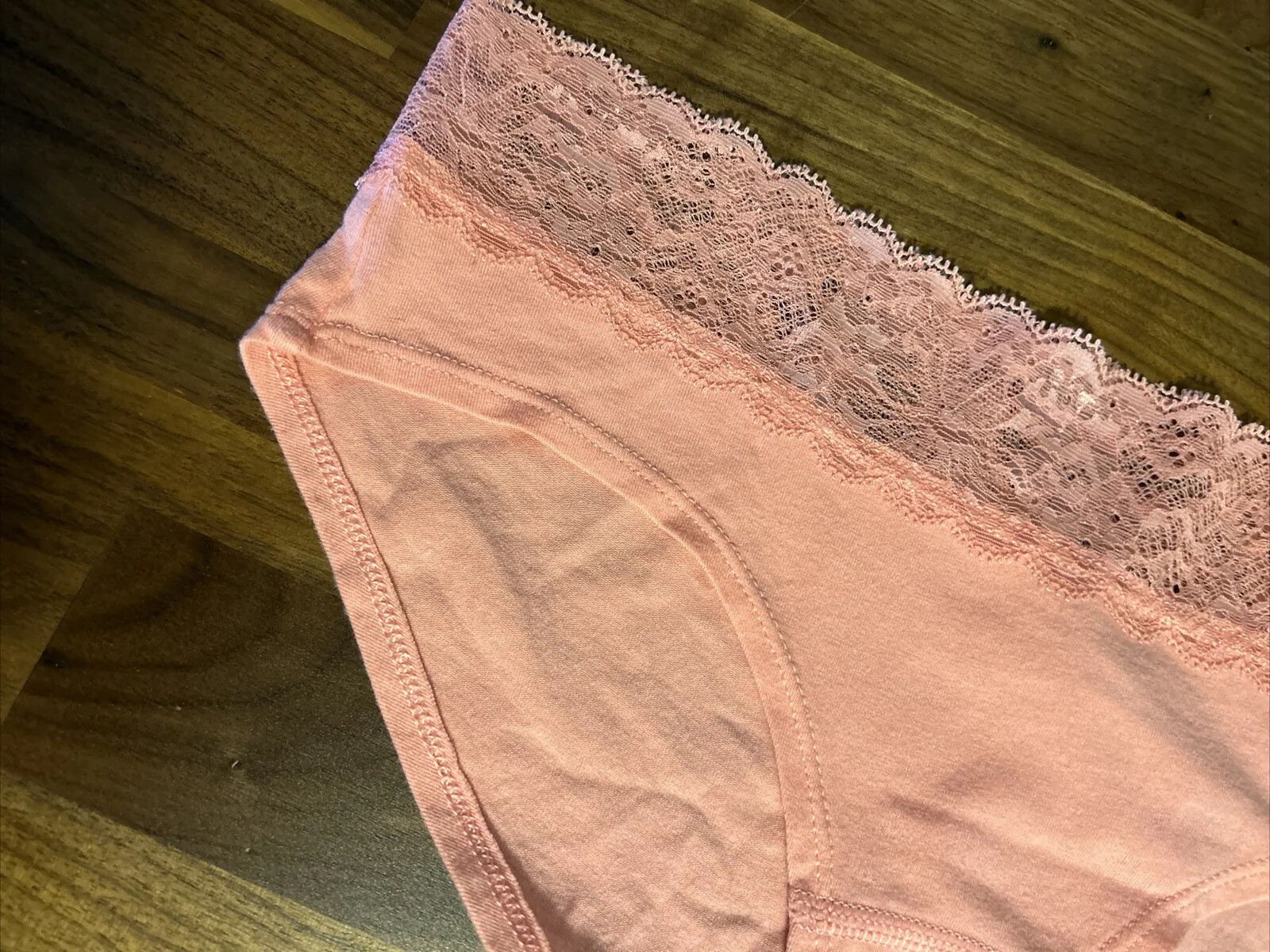 Victoria Secret Panties Lace M Waist Cotton Hiphugger Bikini Pink Modal