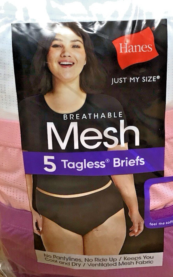 Hanes Womens Just My Size Mesh 5 Tagless Briefs No Pantylines D22