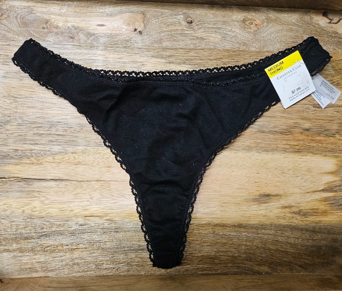 NWT Women’s Medium Thong / Boy Short Lot Of 3 Black / White / Pink