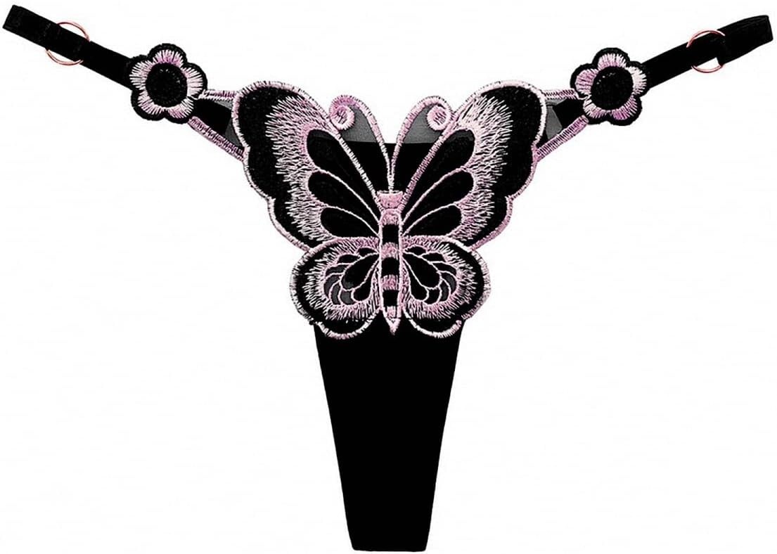 Premium Quality Transparent Lace Thongs Butterfly G String Underwear(Bulk 3 Set)
