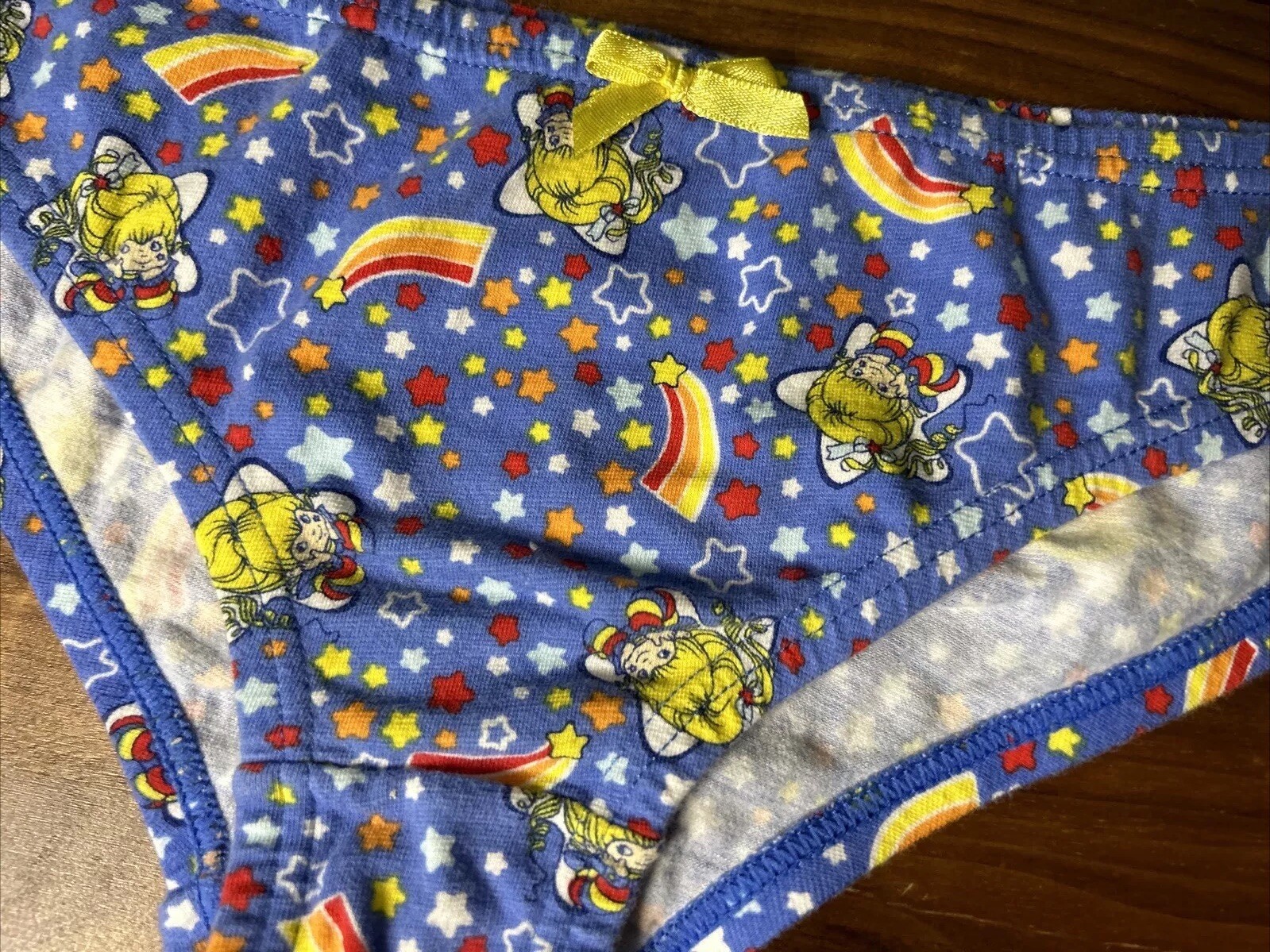 RARE Rainbow Brite Panties Size Med Hallmark Blue Bikini Rainbow Cotton Kidcore