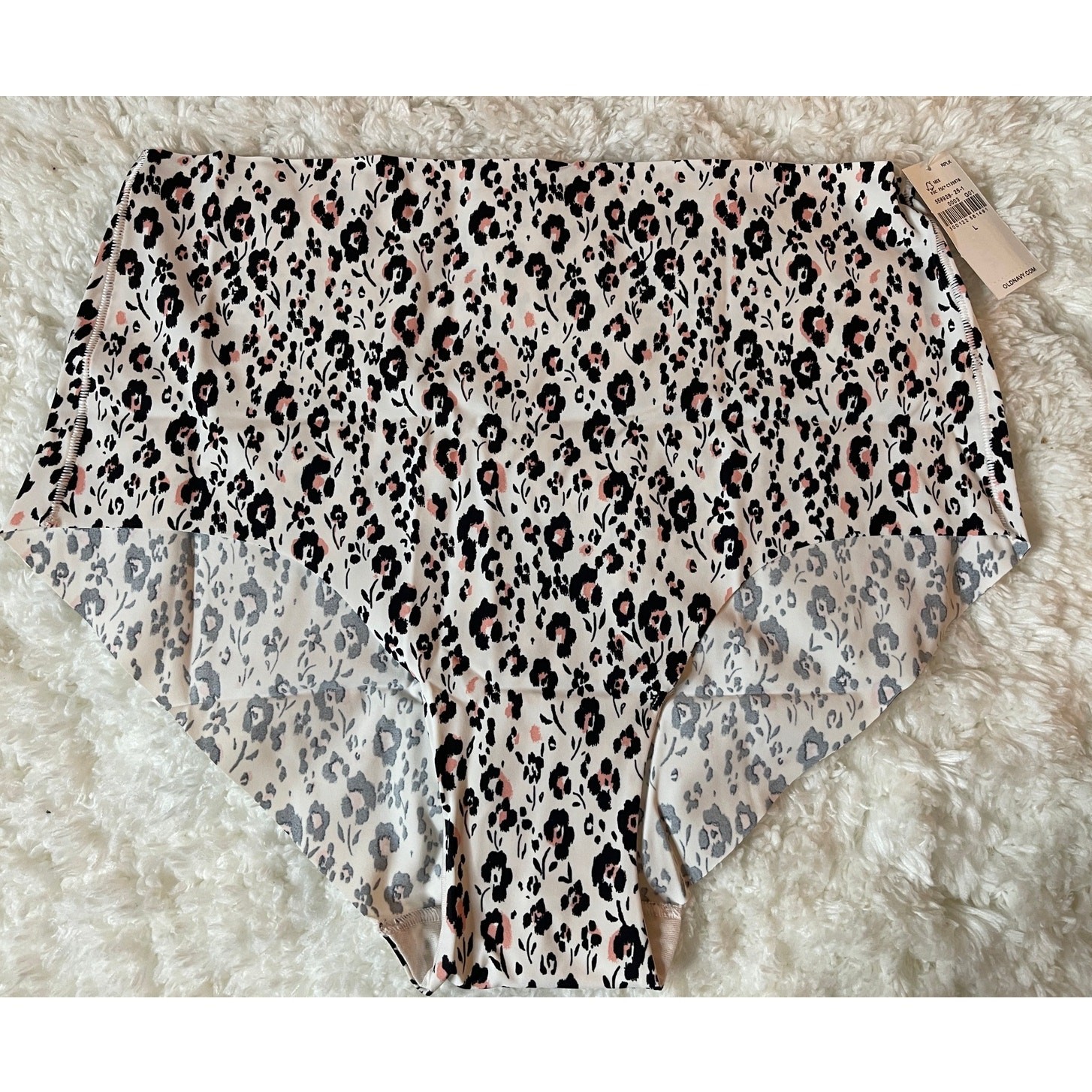 Old Navy Wild Pink Cheetah High Waisted No Show Underwear Panty NEW Women Large