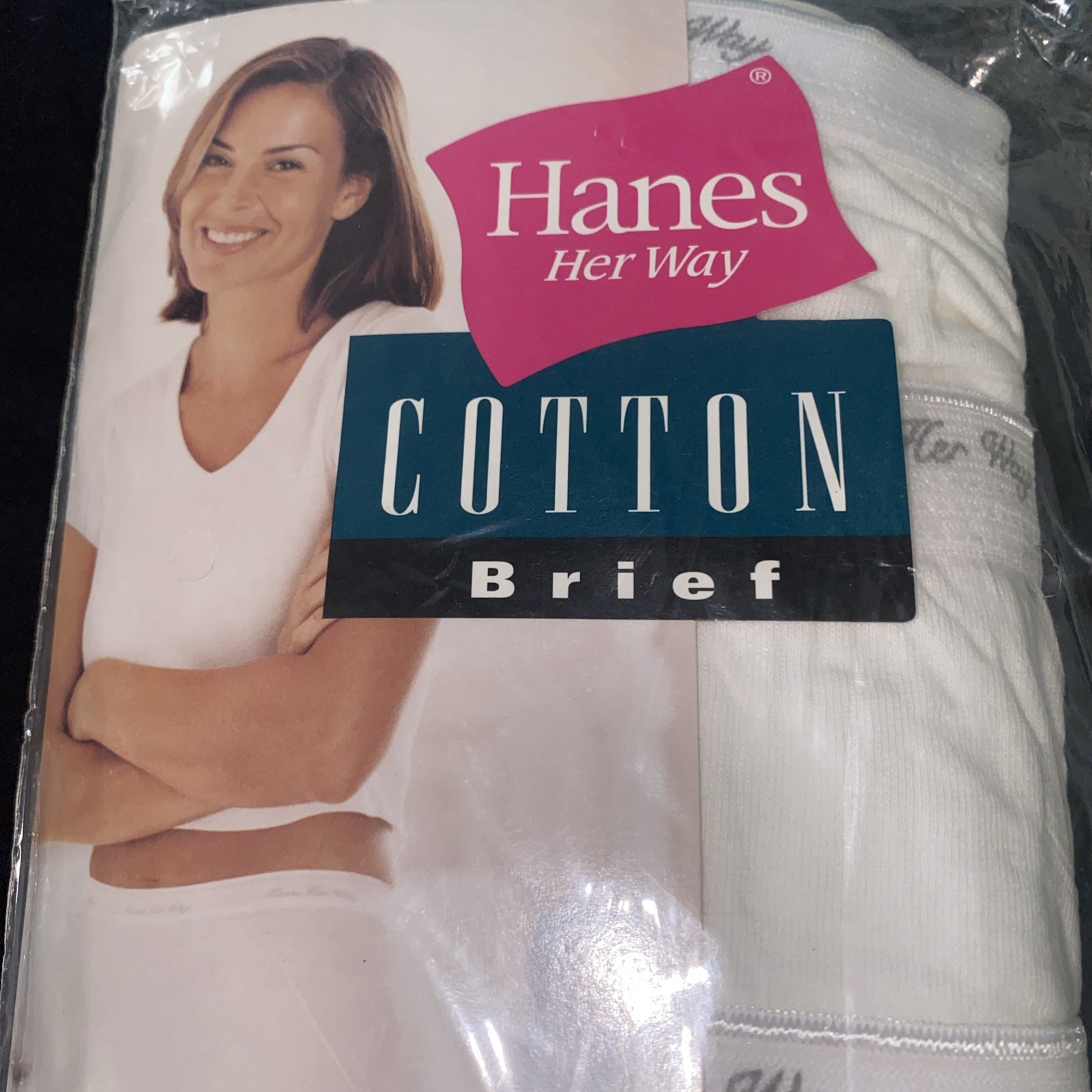 Hanes Her Way Size 6 White Cotton Brief Underwear 3 Pair Vintage 1999 NEW NOS